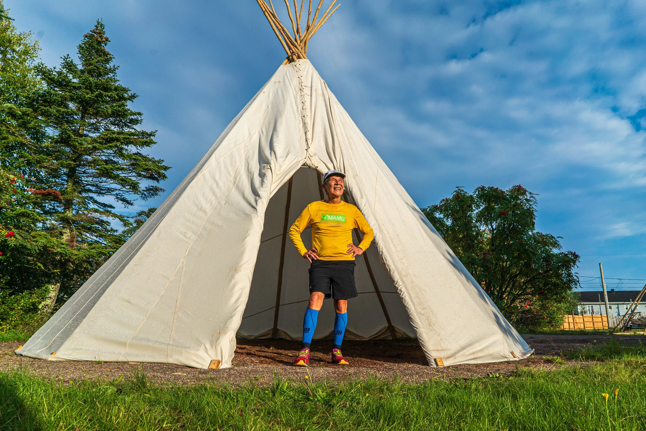 Coureur innu Roger Vachon à Uashat