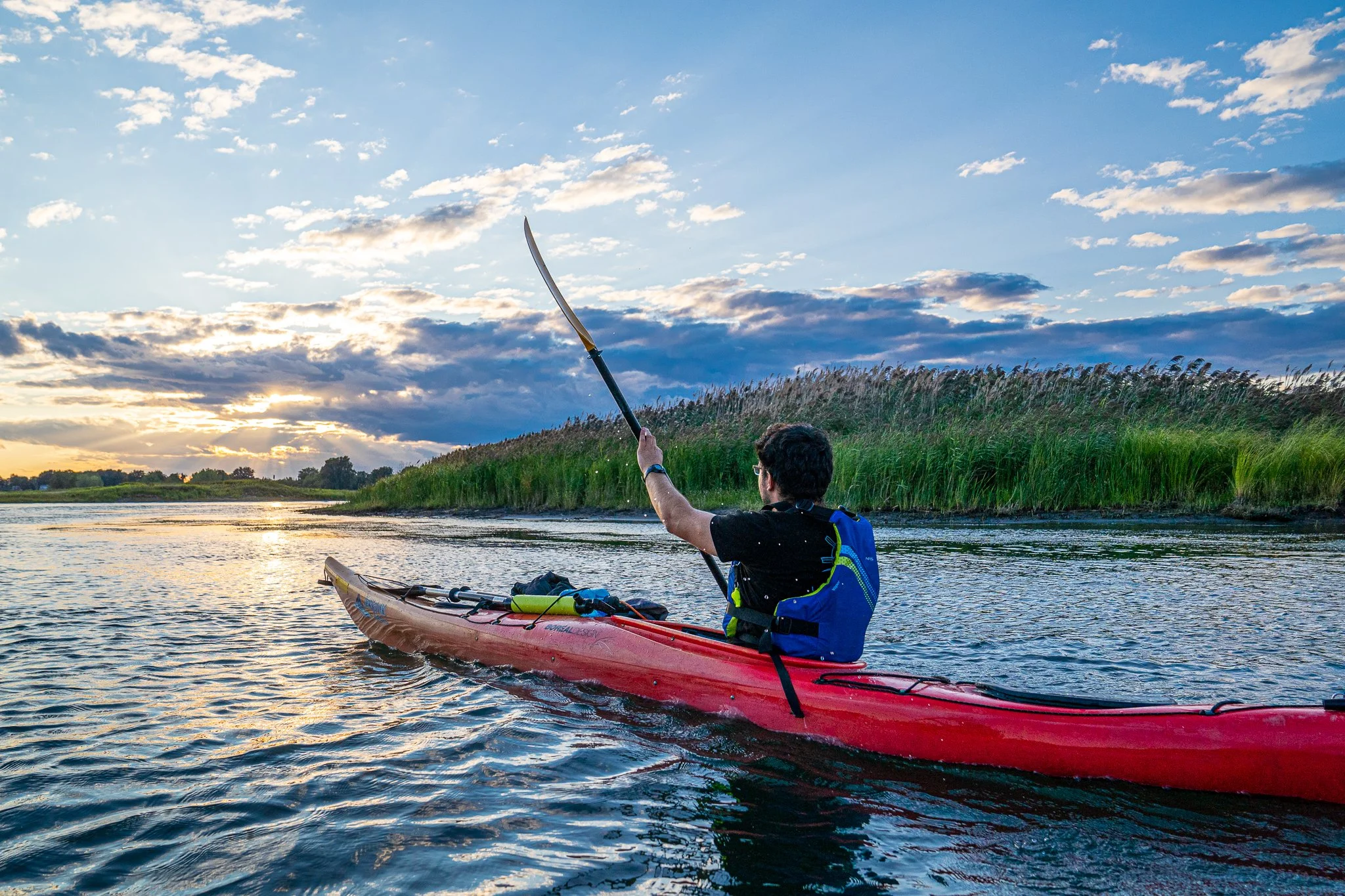 Kayak de mer sur le fleuve à Montréal