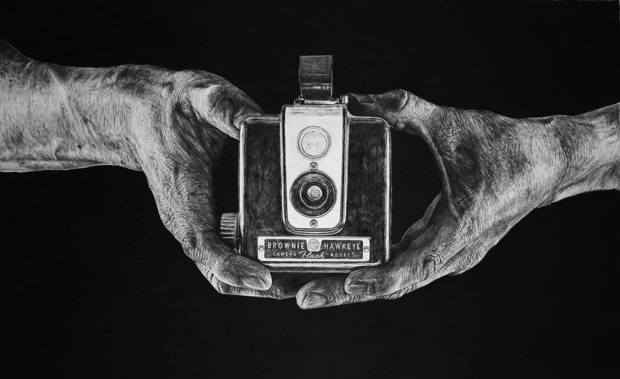 Say Cheese - Graphite on Watercolor Paper 36x24"