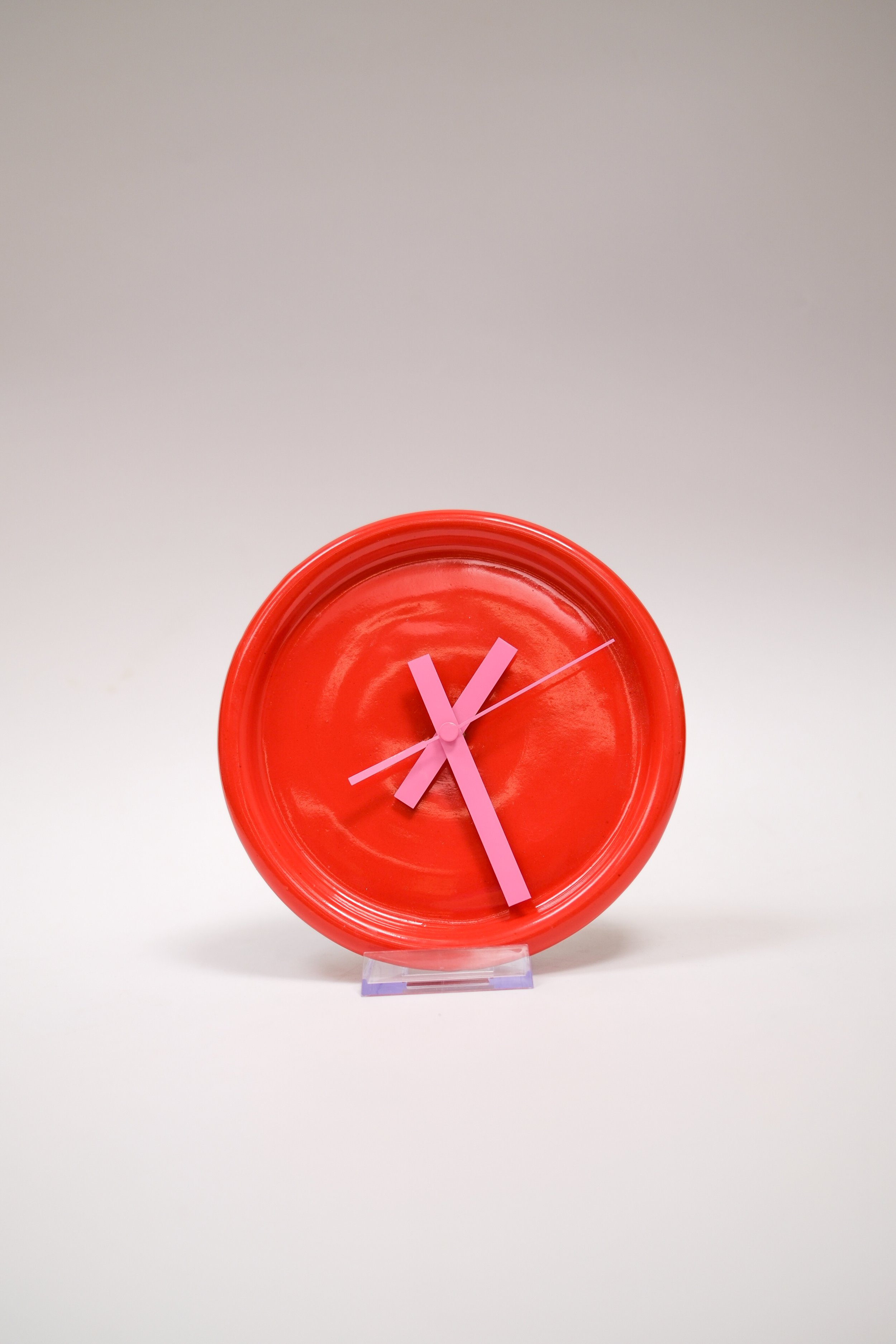 Wanduhr orange pink