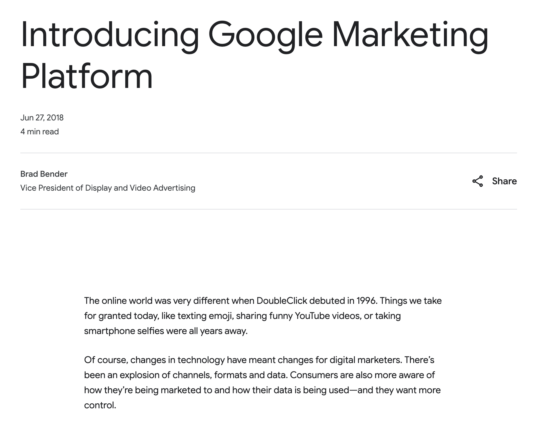 Introducing Google Marketing Platform