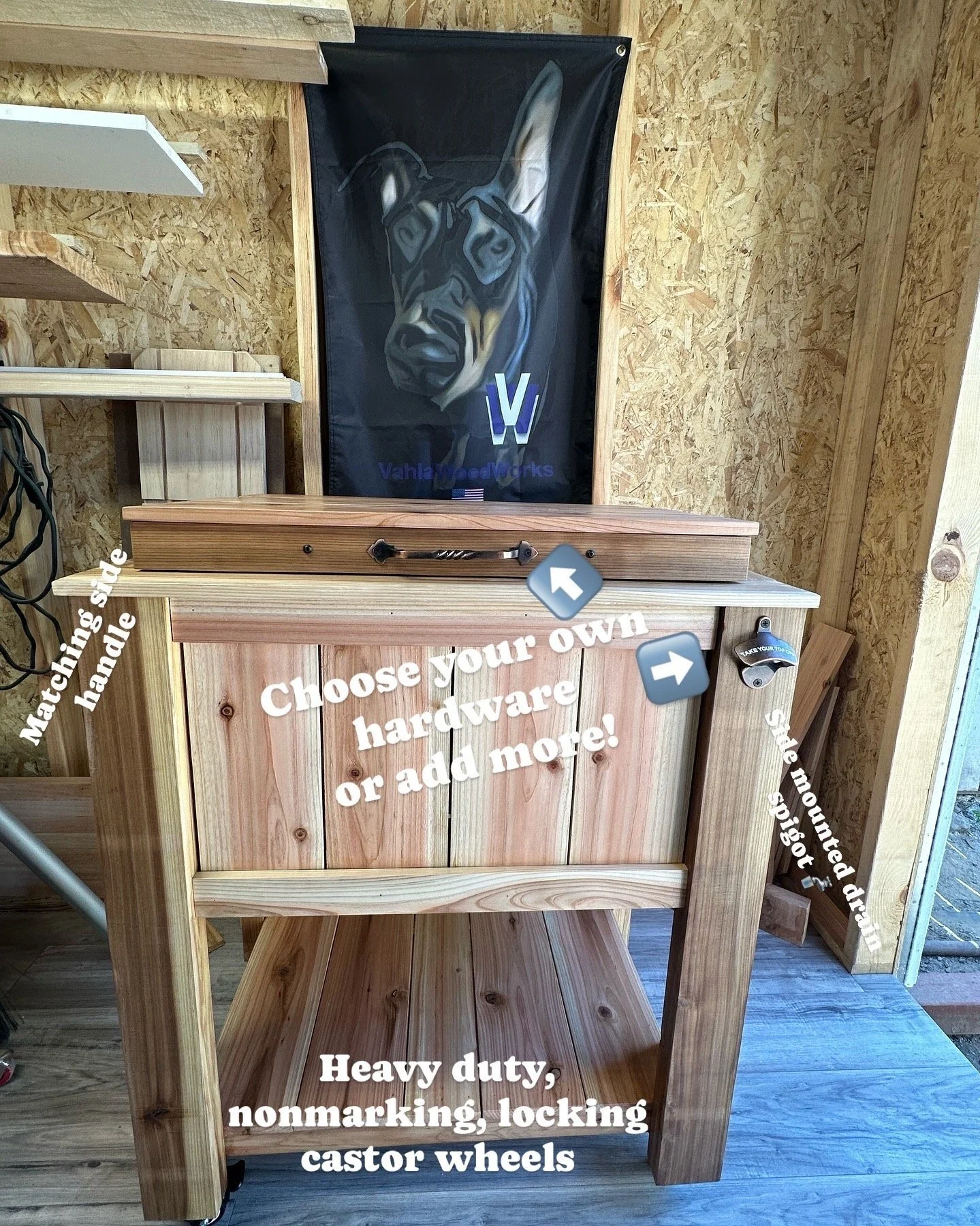 Pallet Cooler Box Wooden Ice Chest Stand Standing Wood Cooler