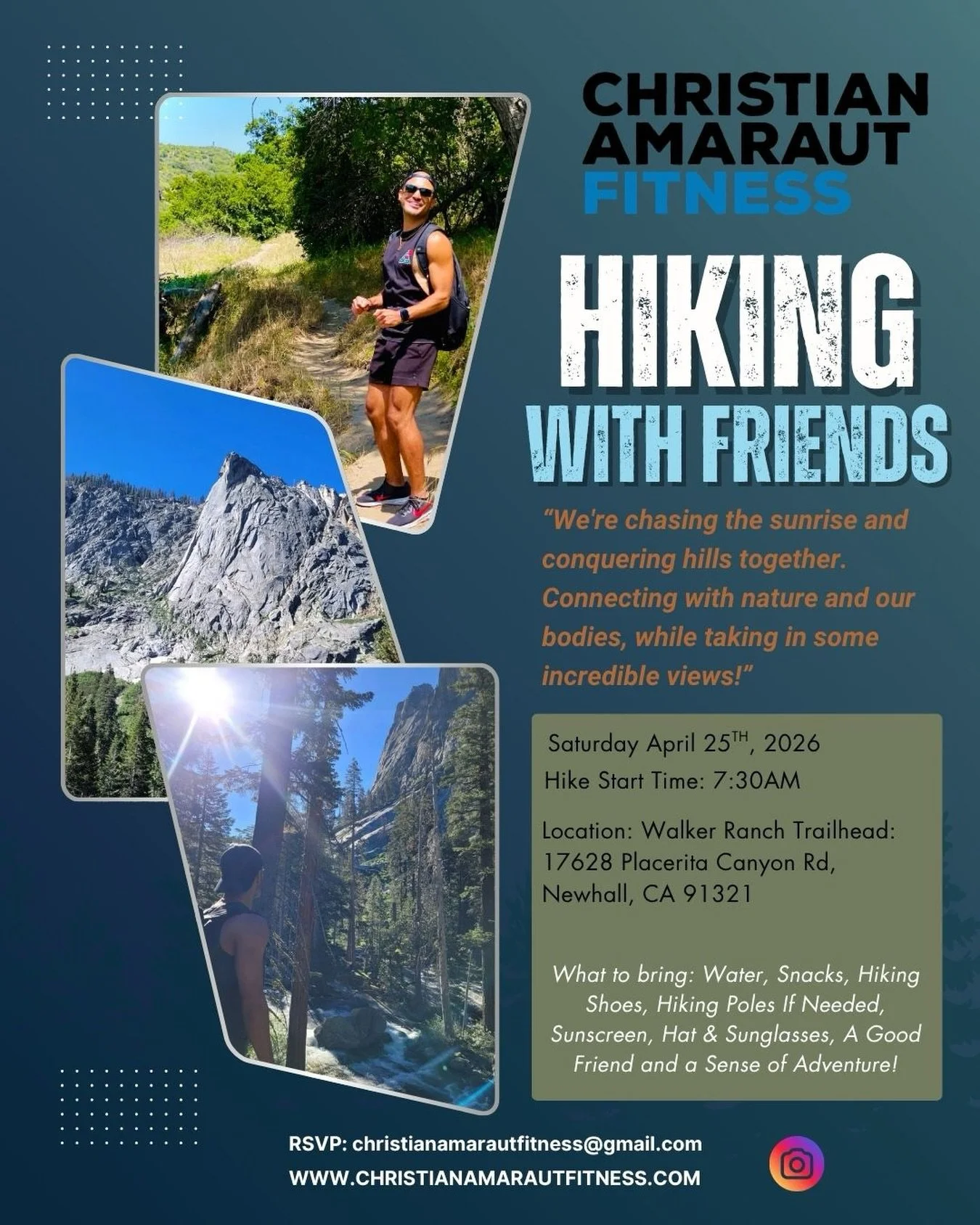 Ready for a Saturday morning adventure? Join me and my friends for a hike! Warm-up starts at 7am, and we take off at 7:30am. Details are in the flier. Bring a buddy and lets explore to a gorgeous waterfall. Hope to see you there!

#hikingwithfriends 