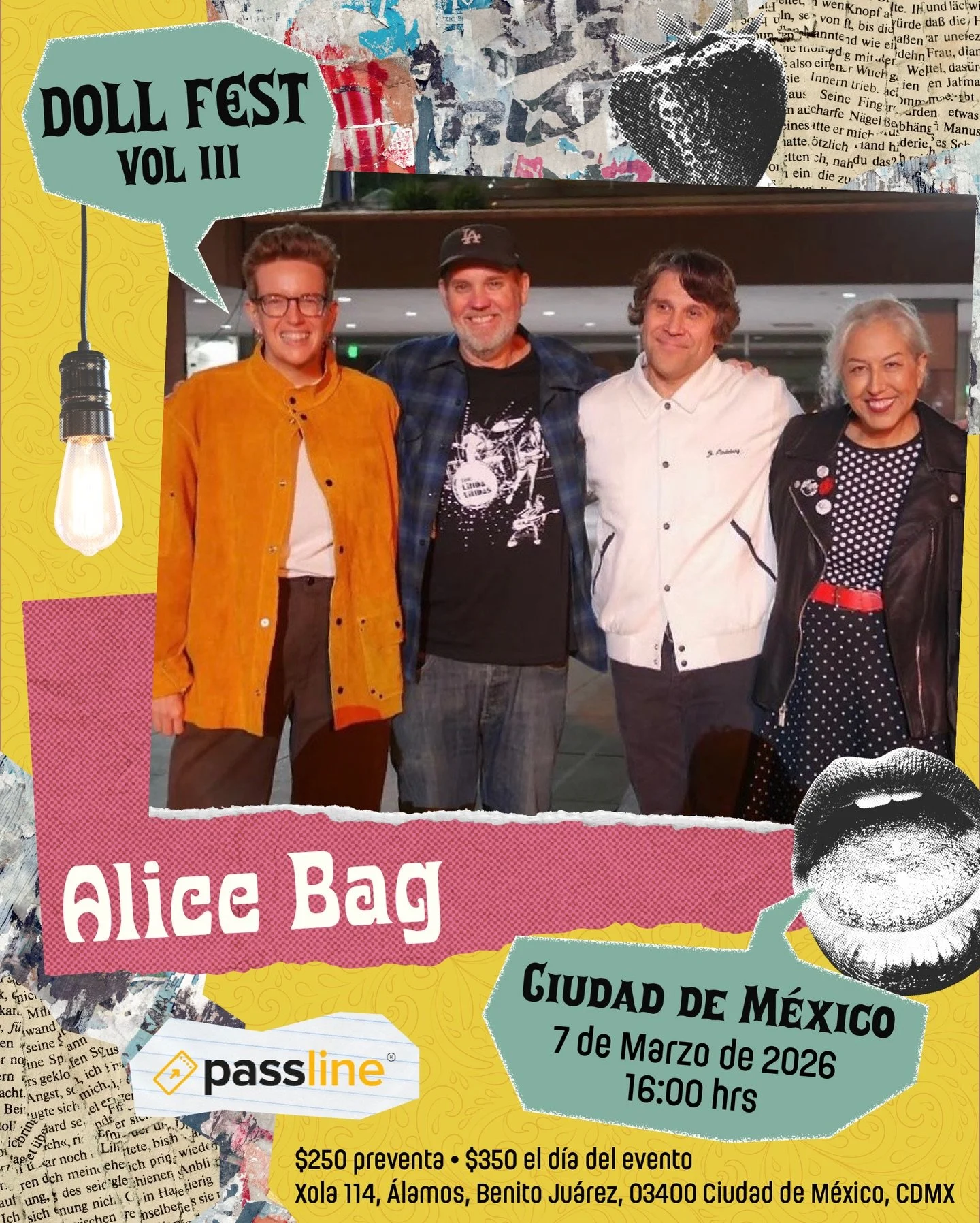 &iexcl;&iexcl;A las 21:00 HRS 7 de Marzo!!

Alice Bag en Gato Calavera, CDMX

Puertas 16:00
Passline o Gato Calavera para sus boletos 🎟️