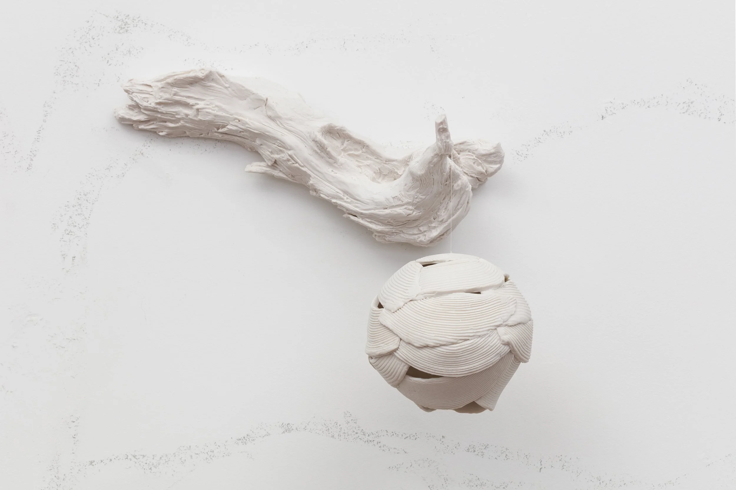 Branch with Nest, 2025, Porcelain, 13x10x6 inches