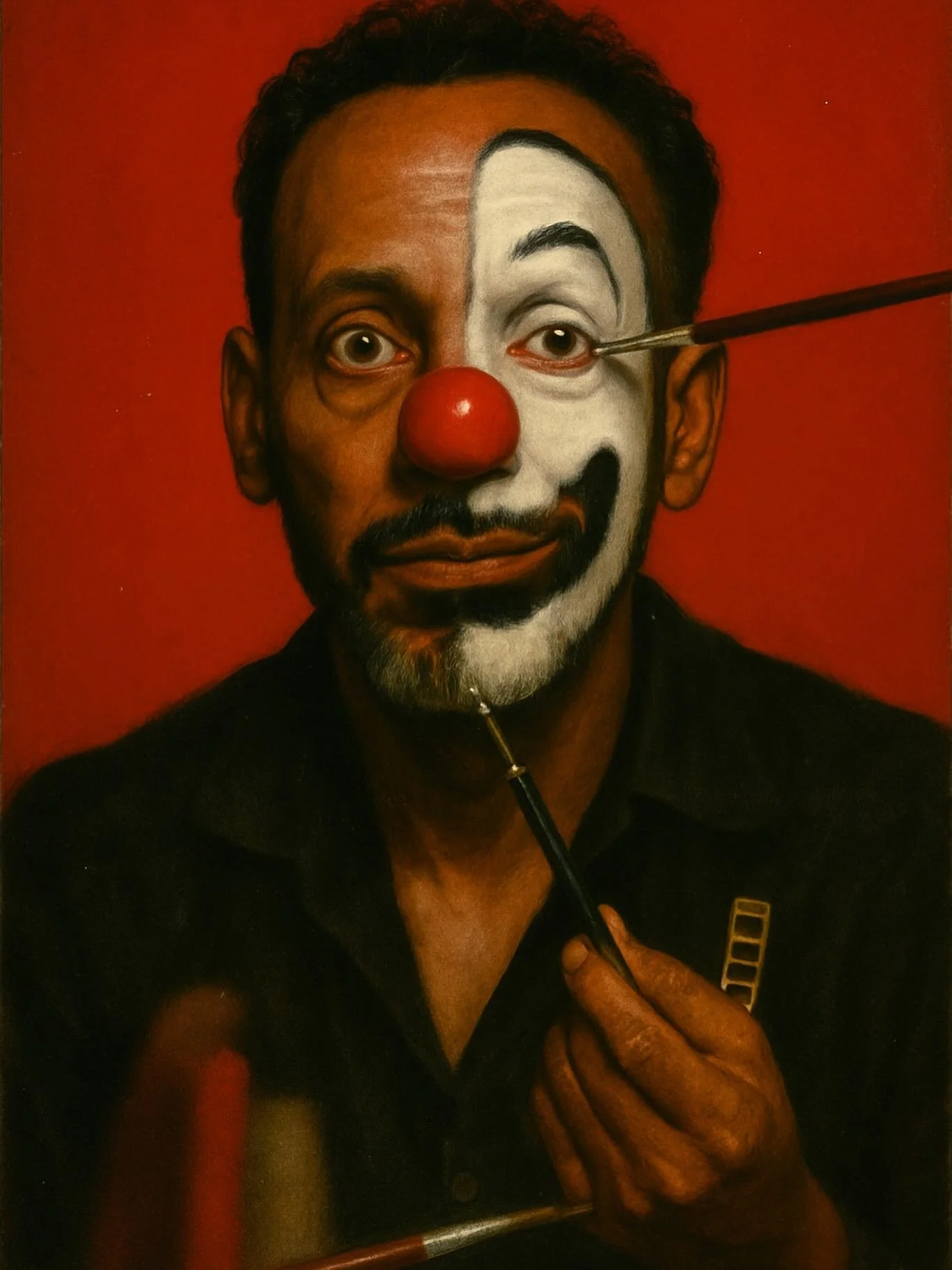 Clown &amp; Angel: brothers separated  by a smile and a a desire to fly.  Wrestling out the script and concept with writer Magus Magnus as we adapt Henry Miller&rsquo;s most mysterious slice of fiction, &ldquo;The Smile at the Foot of the Ladder&rdqu
