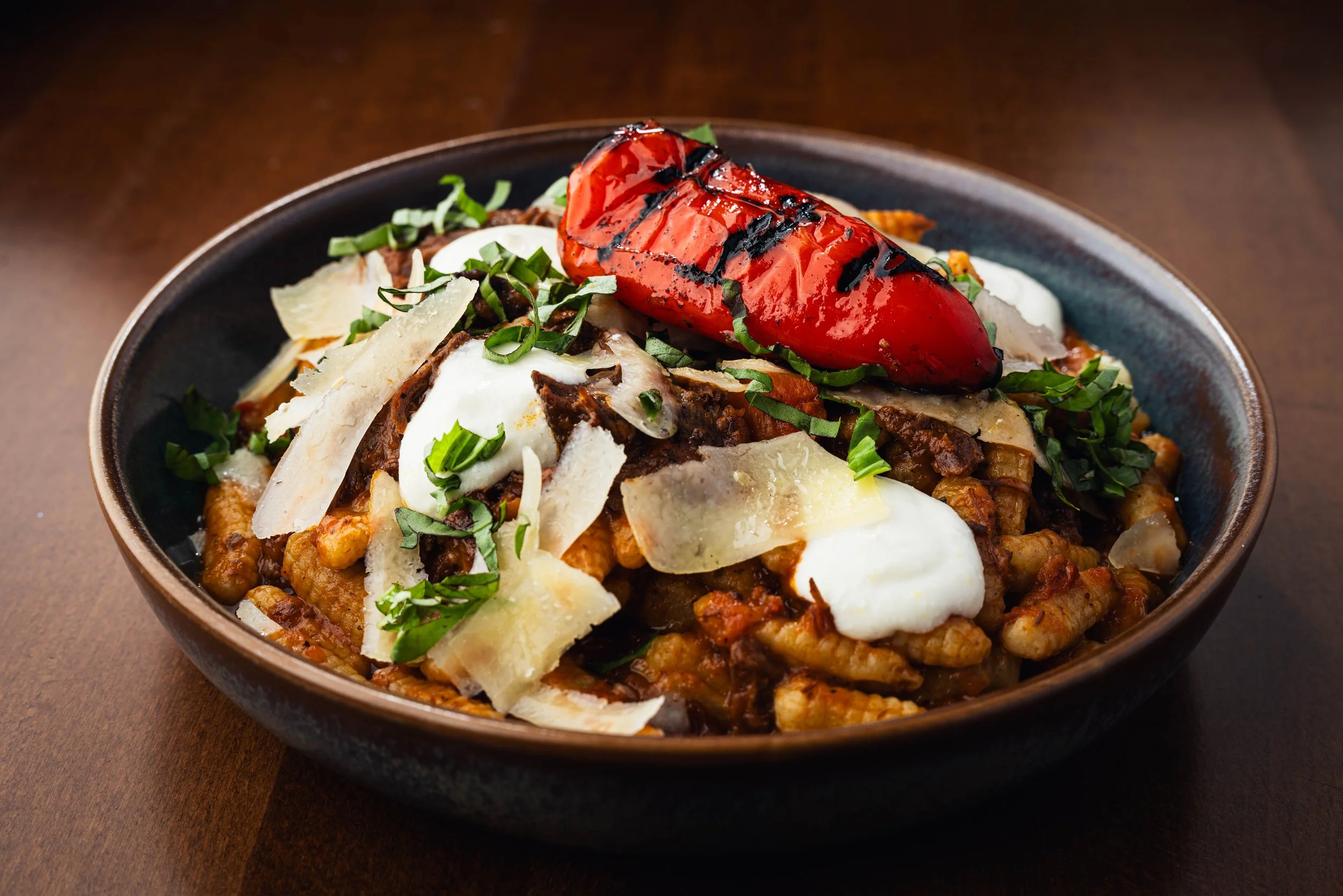 Ricotta Cavatelli
Mishima Reserve wagyu beef cheek sugo, lemon ricotta, roasted bell pepper,
toasted walnut 