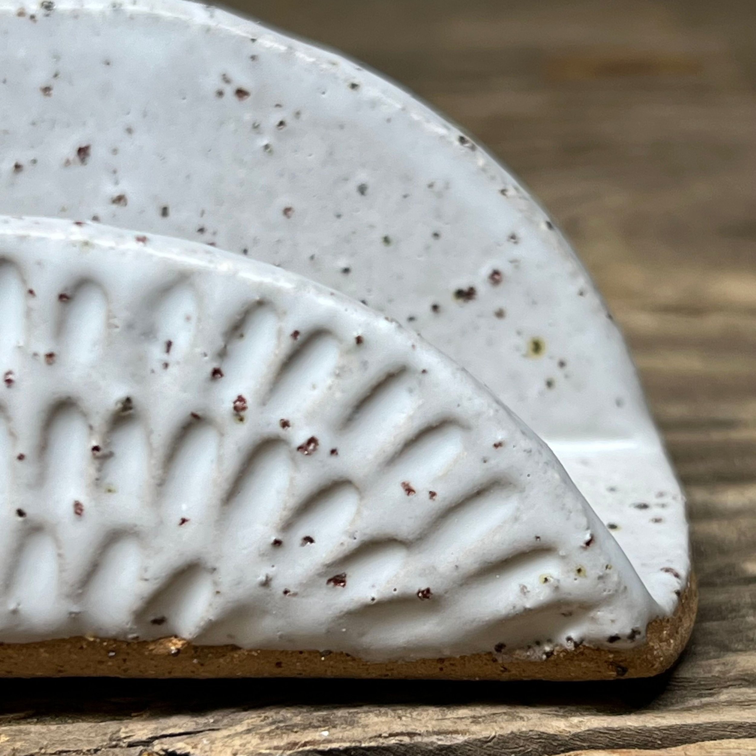 Ceramic business card holder in white