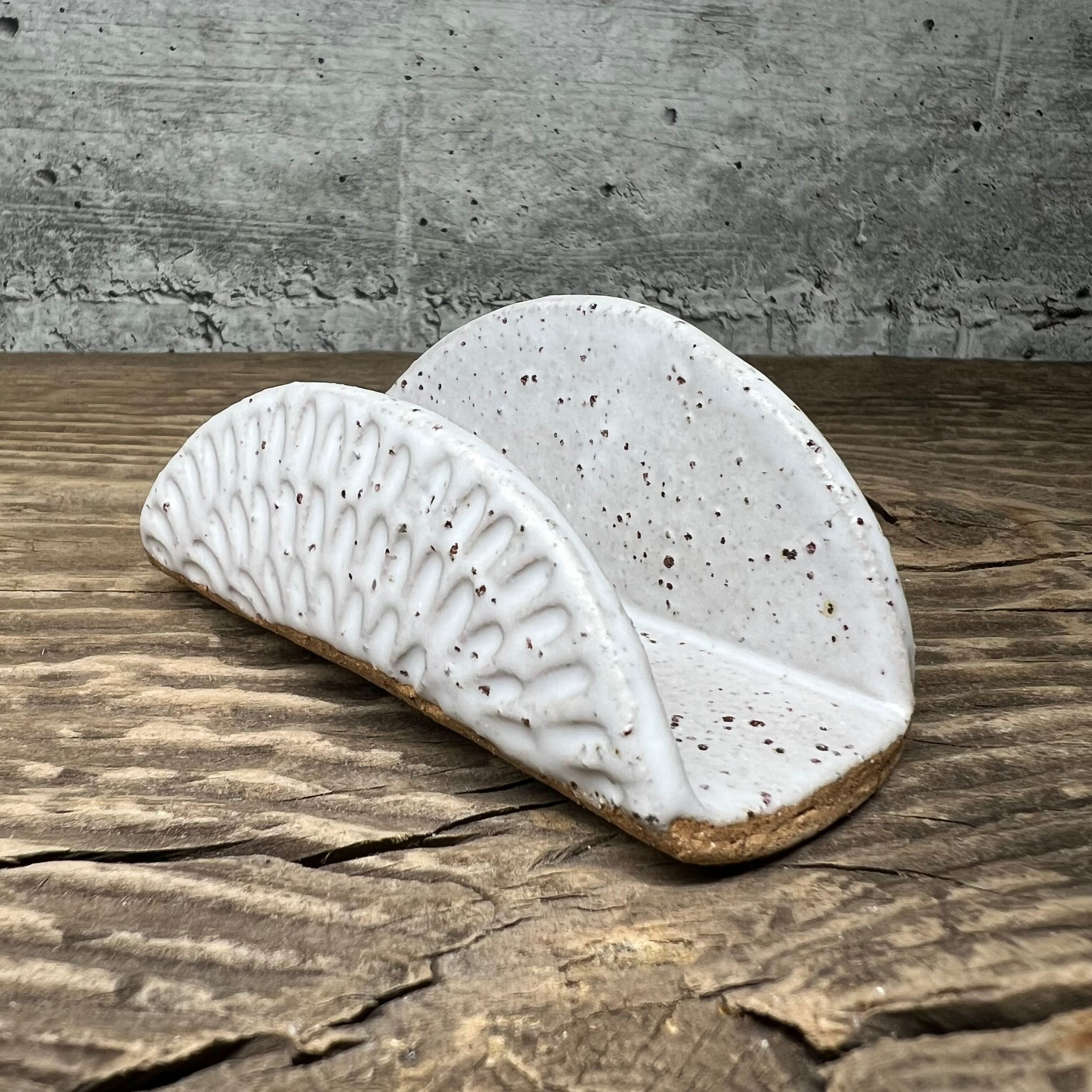 Ceramic business card holder in white