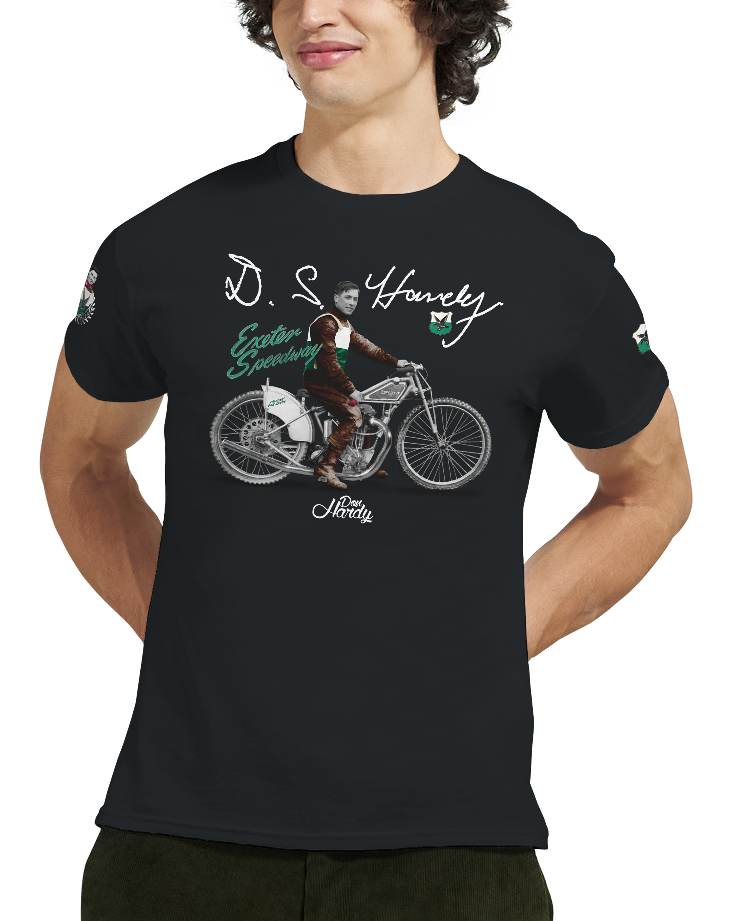 Exeter Falcons Legend Don Hardy Race Ready Mens Tee - Black