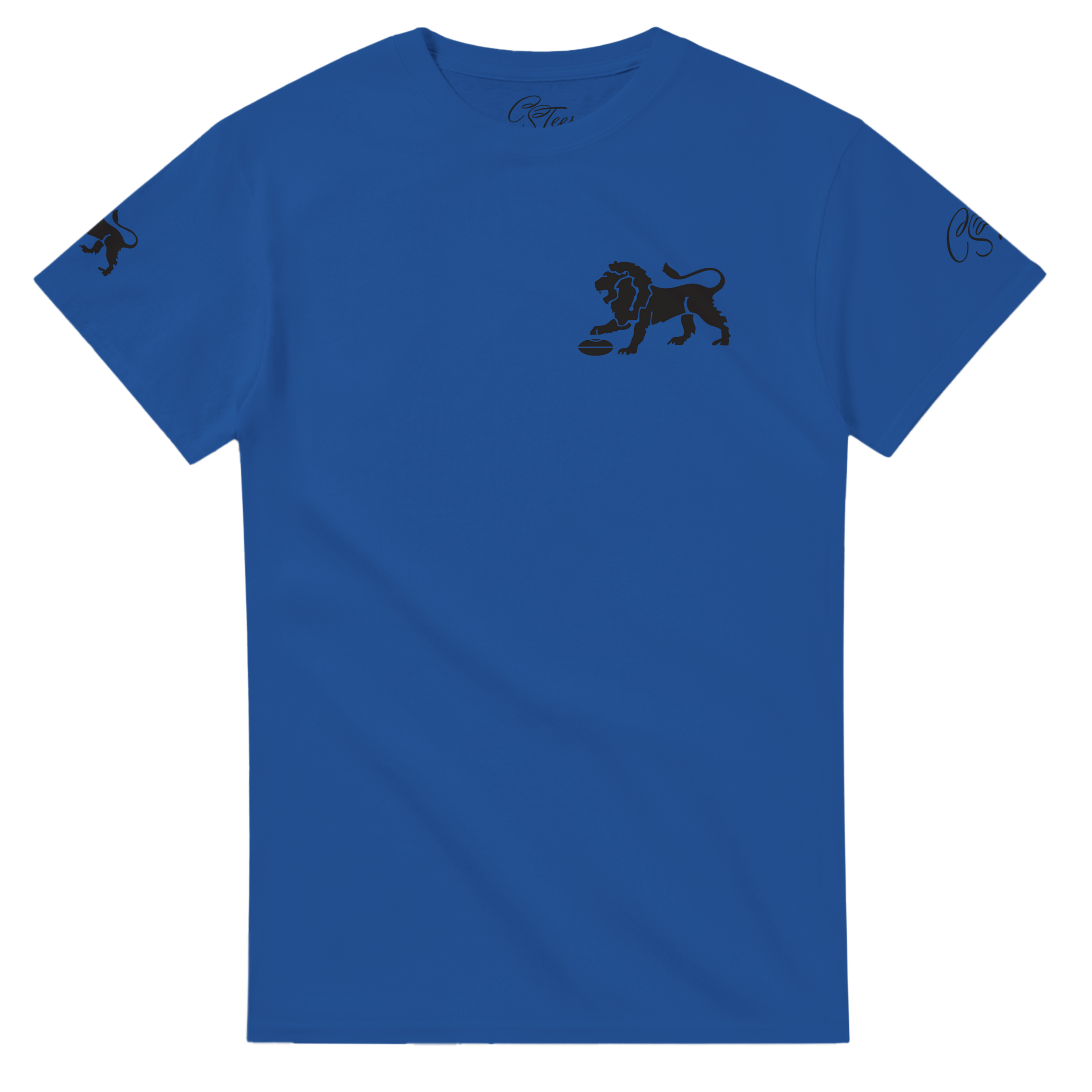 CSTees_LIONSPremiers_Tee_BLACKonRoyal_front.png