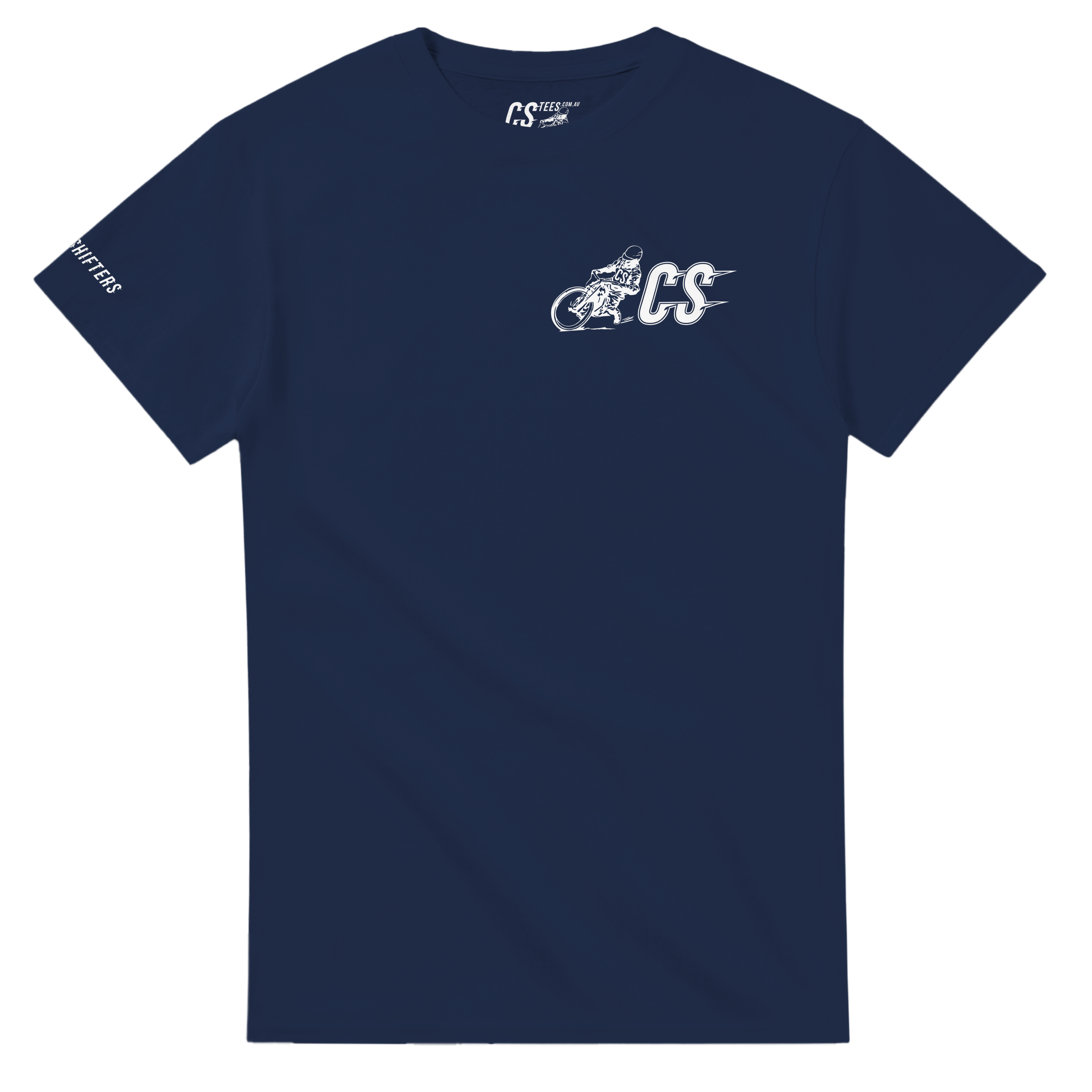 CS CinderShifters_LogoBrandTee_Navy_front.png