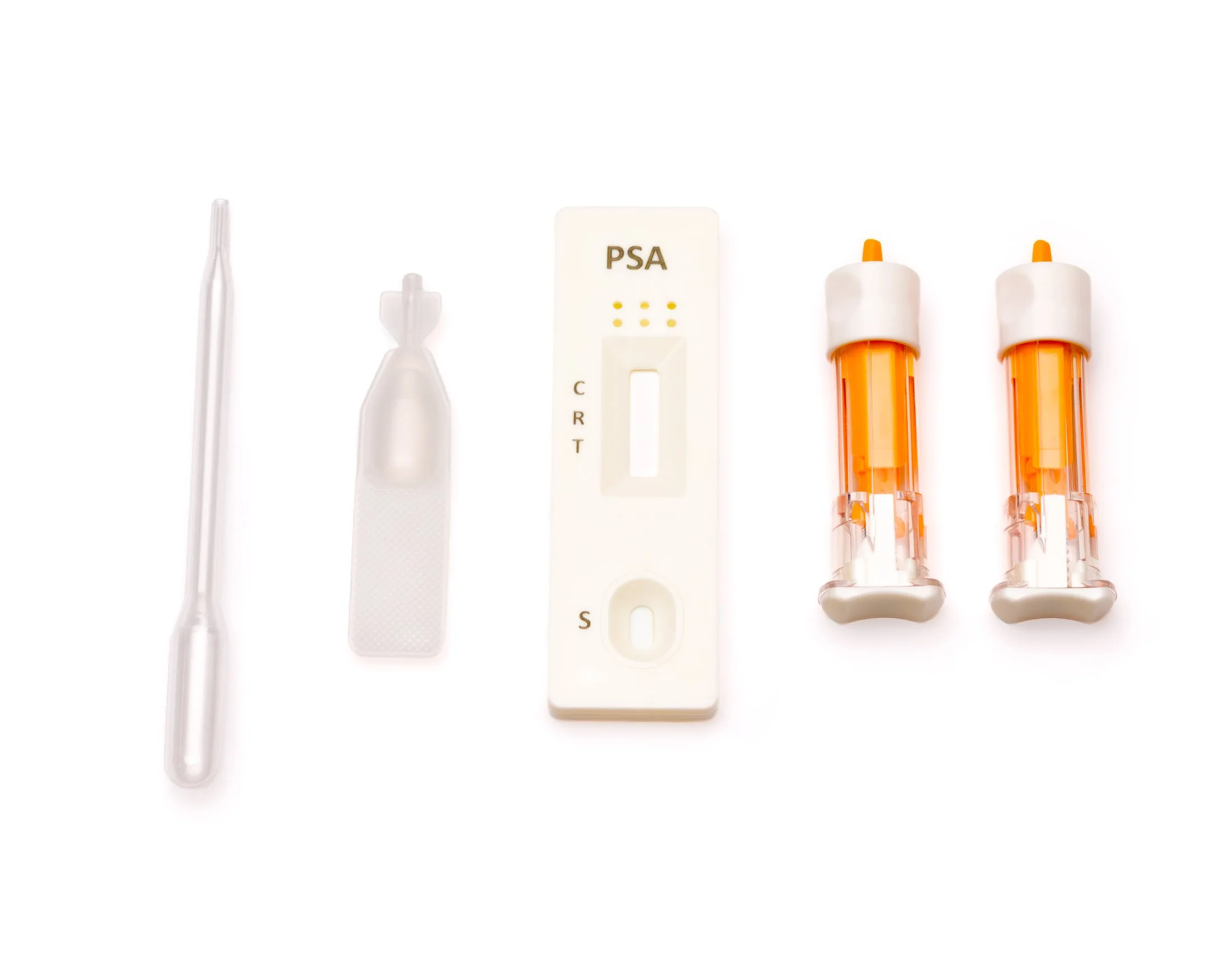 Test de PSA Testeavida con lancetas y componentes para realizar la prueba en casa