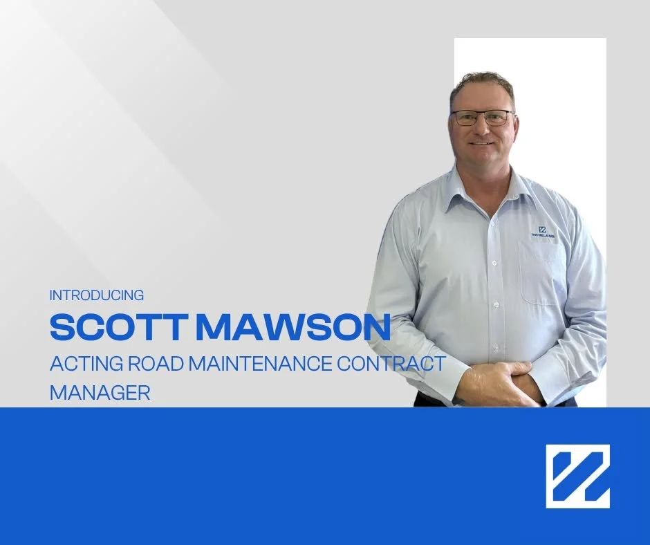 Congratulations to Scott Mawson on stepping into the role of Acting Road Maintenance Contract Manager.

With extensive experience across earthmoving, road maintenance, and team leadership, Scott brings a strong depth of practical knowledge to the rol