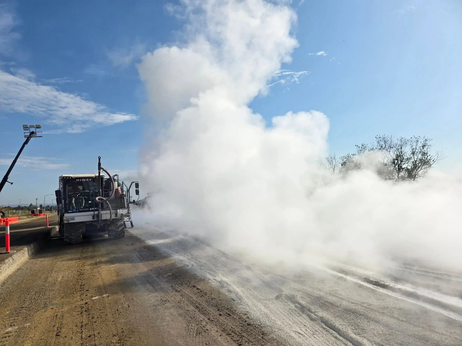 Road works are more than just asphalt and machinery.

As part of our process, we use lime stabilisation to improve ground strength and durability before the road surface goes down.

It&rsquo;s a critical step &mdash; and one that always sparks curios