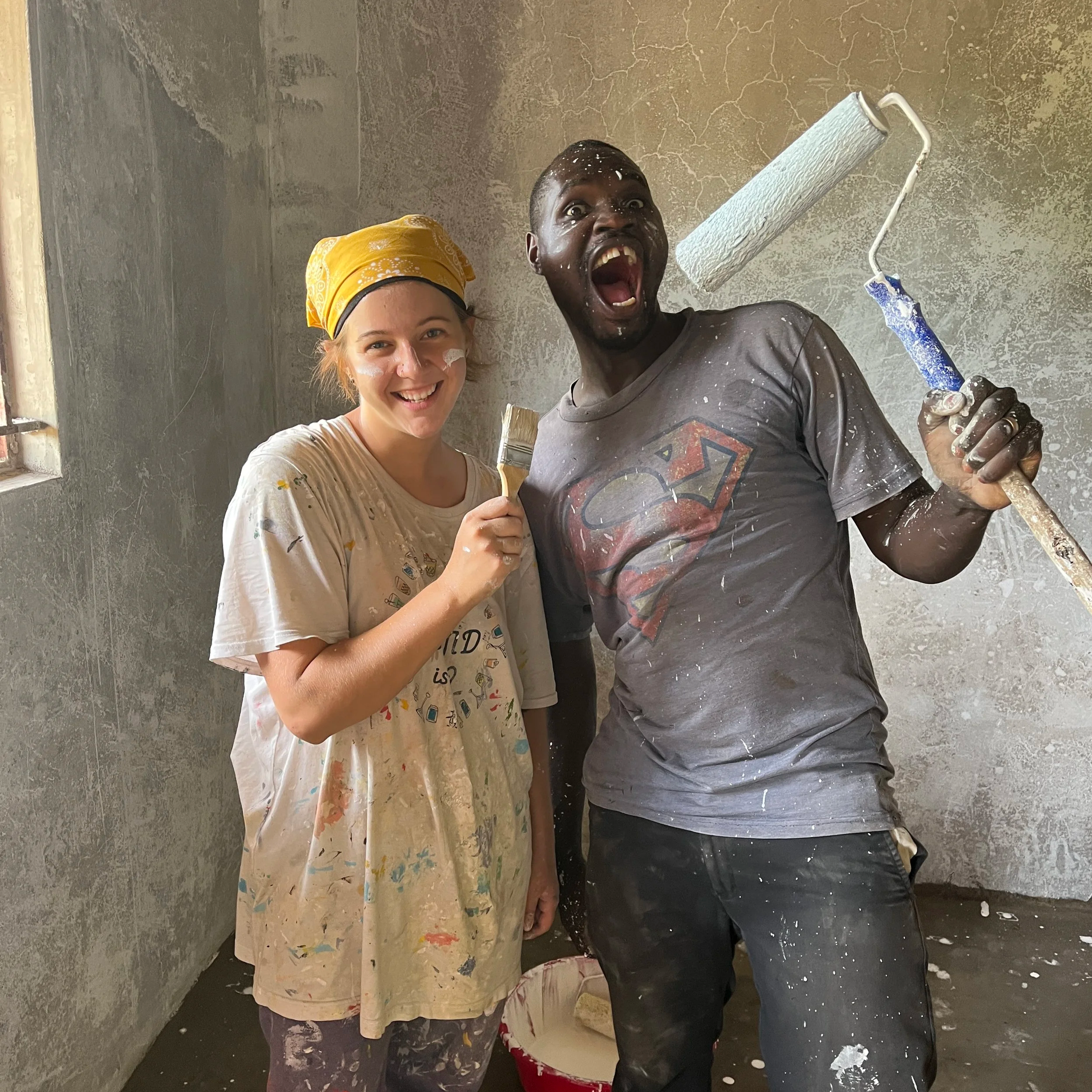 Courtlyn &amp; Elvic priming the 1st classroom