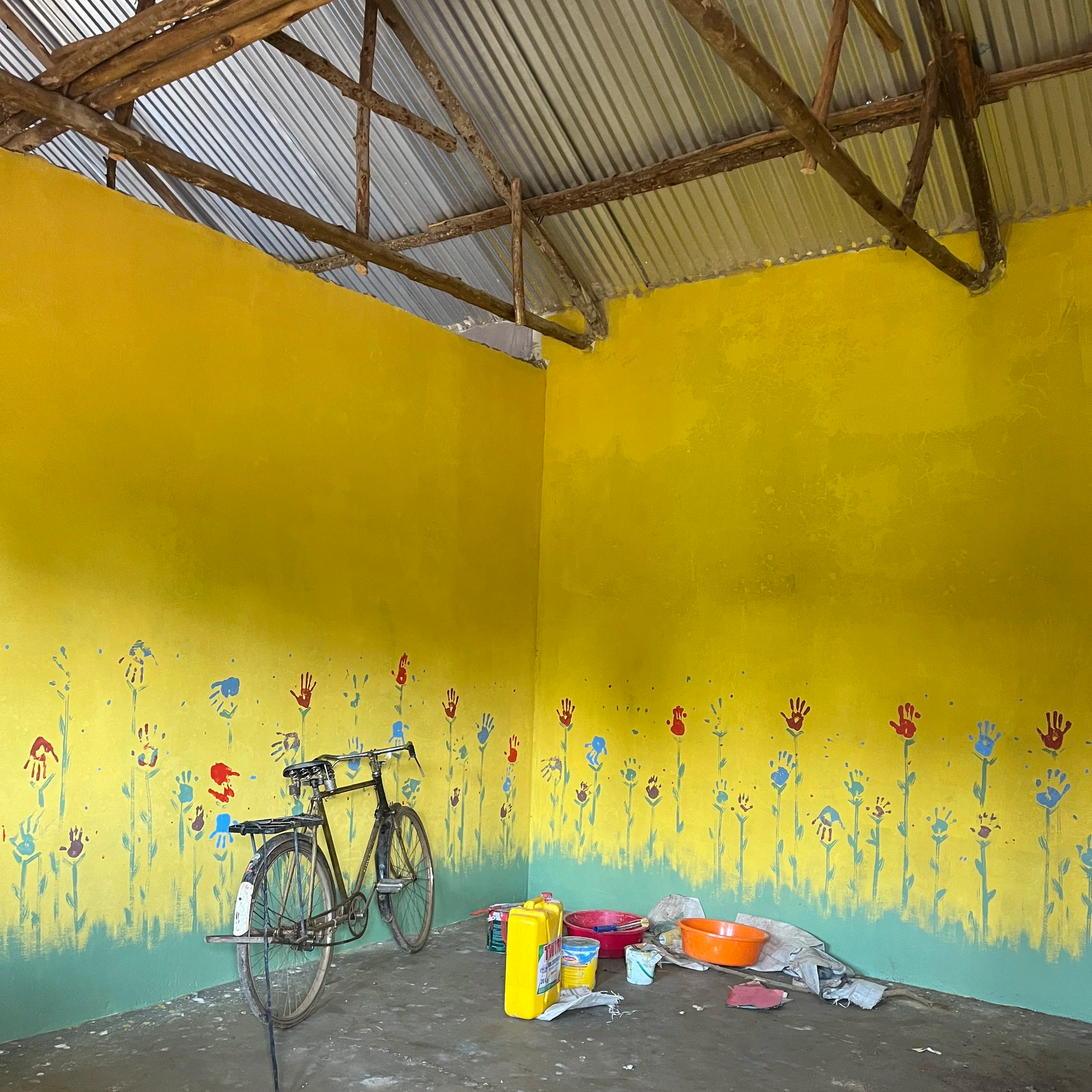 Classroom #2 with kids' handprints