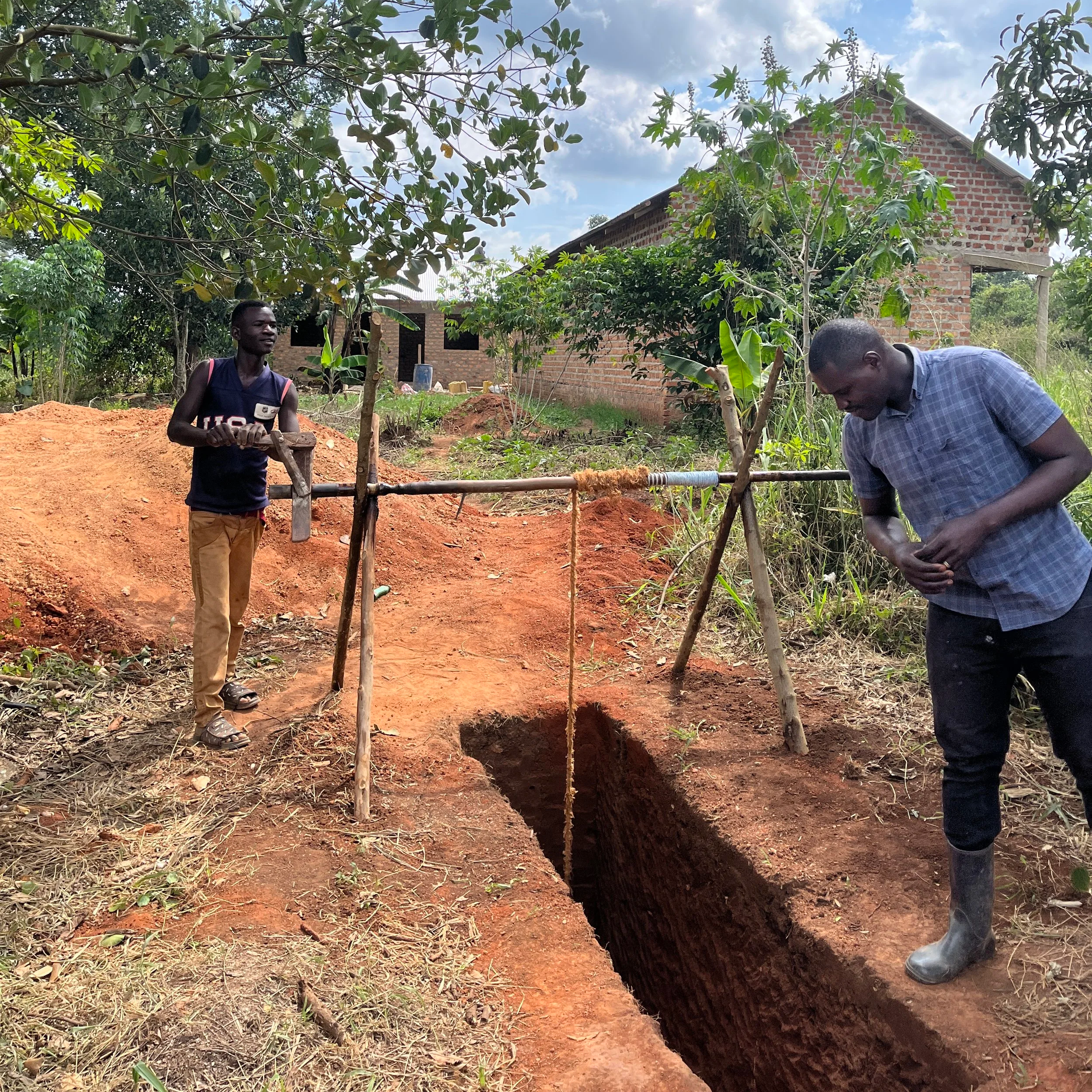 The 50' pit latrine being dug