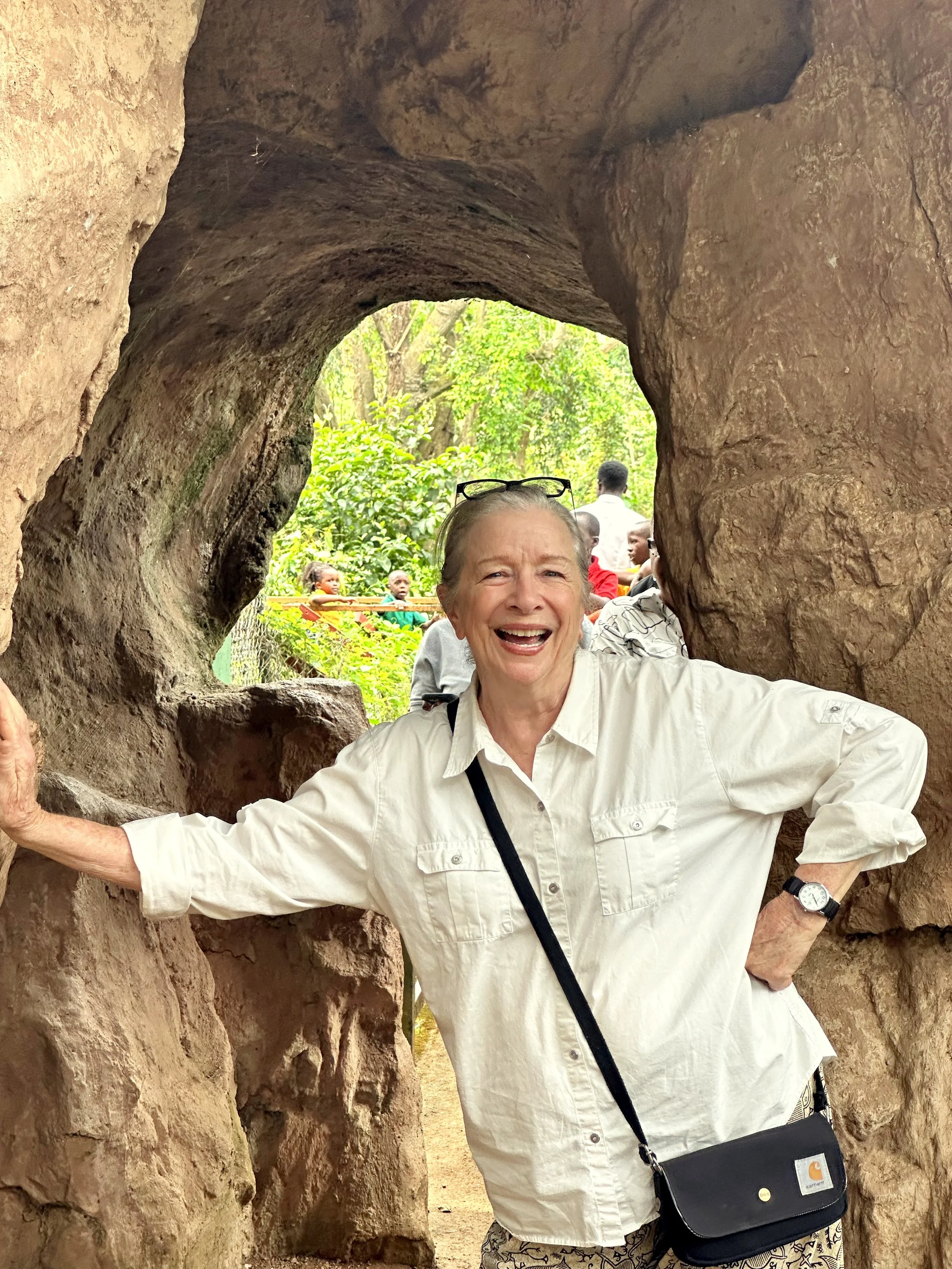 Woman on safari in Uganda Africa