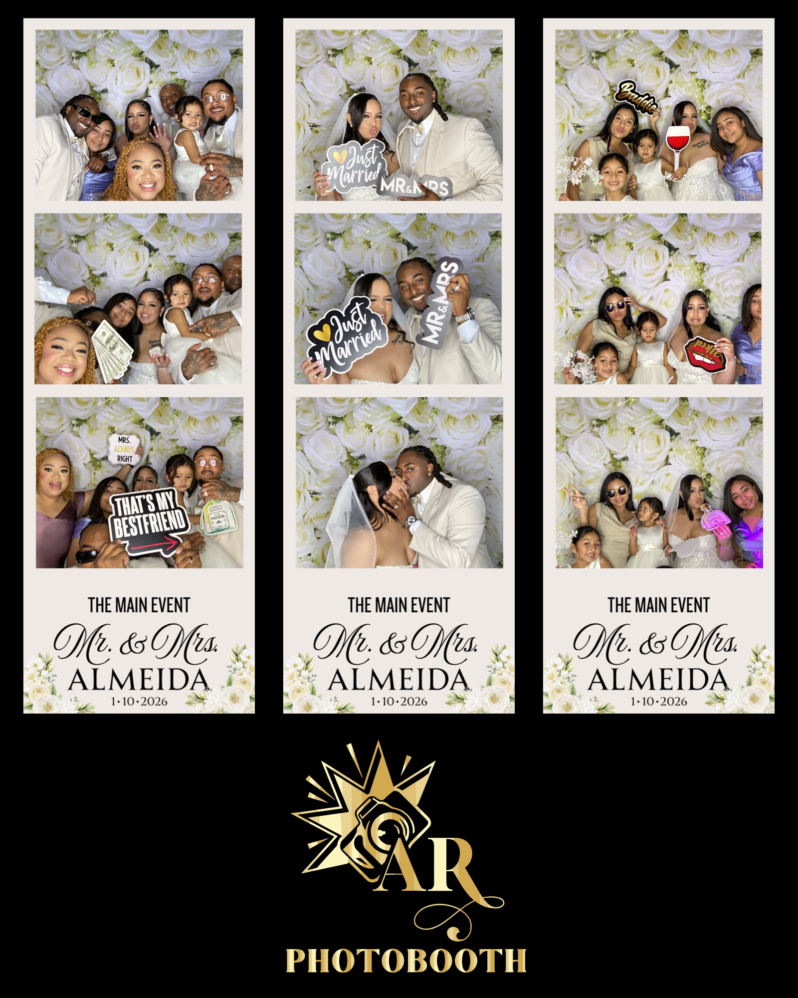 2x6 photo strips wedding 