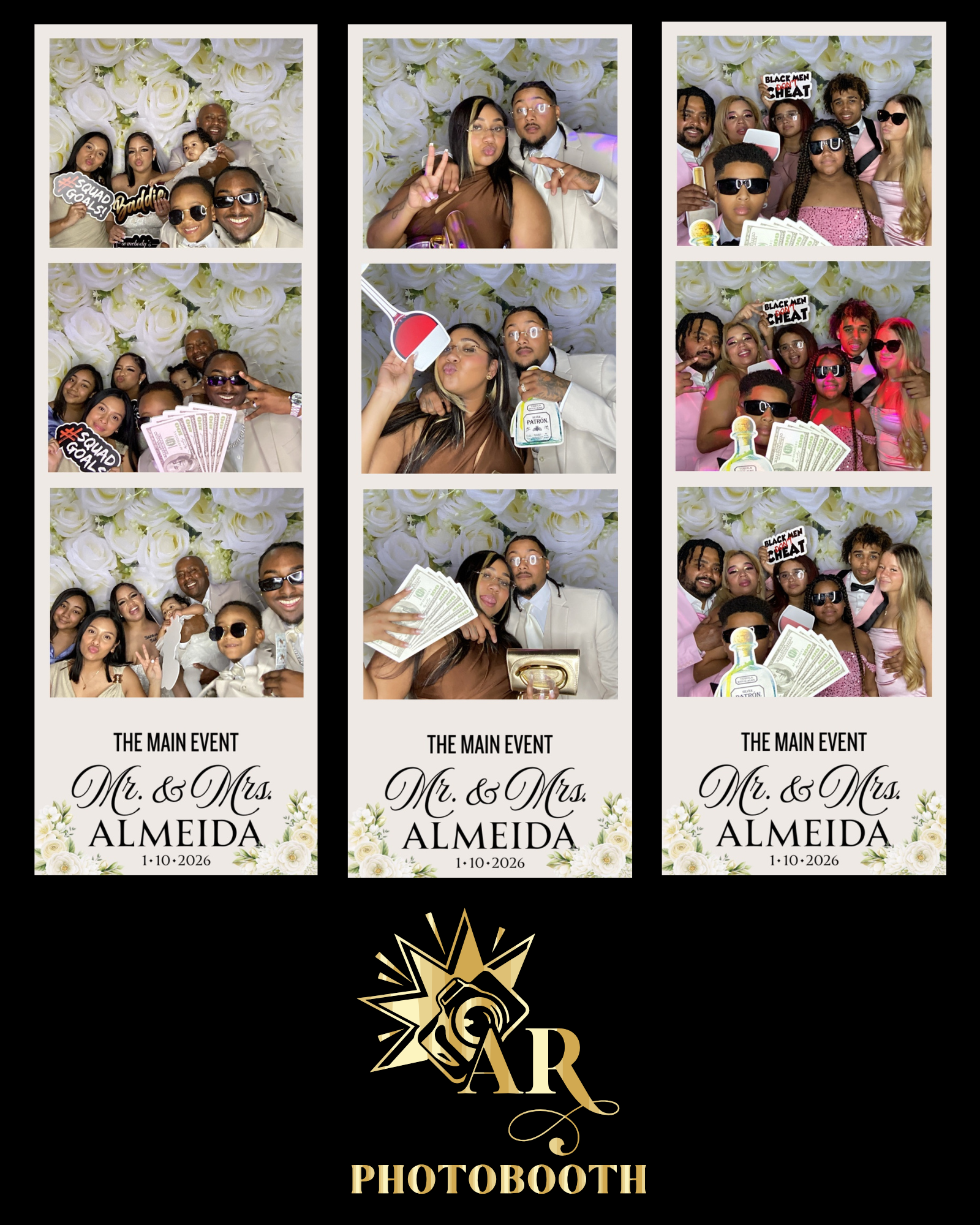 2x6 photo strips wedding