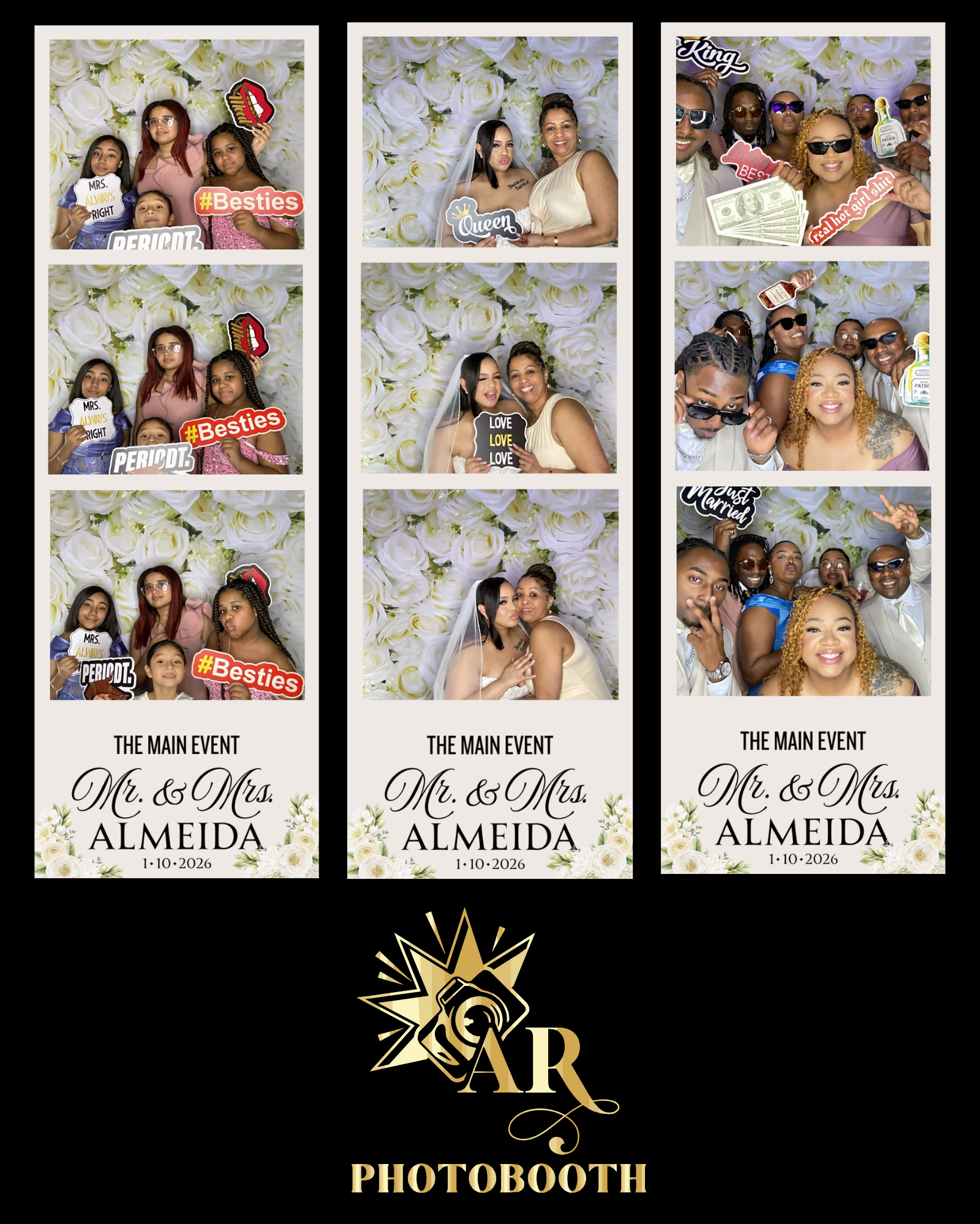 2x6 photo strips wedding