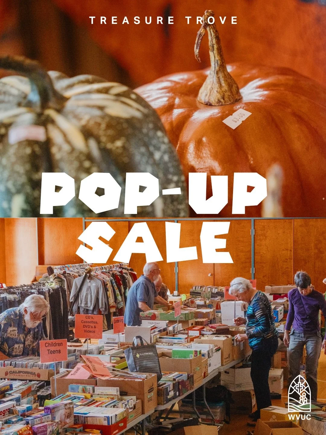 Something spooky has made its way into the Treasure Trove&hellip; 🎃👀

The Treasure Trove Pop-Up Sale starts tomorrow!

Clothing &bull; Books &bull; Art &bull; Kitchenware &bull; Home Goods &bull; Halloween Items &bull; Vintage Treasures &bull; Spor