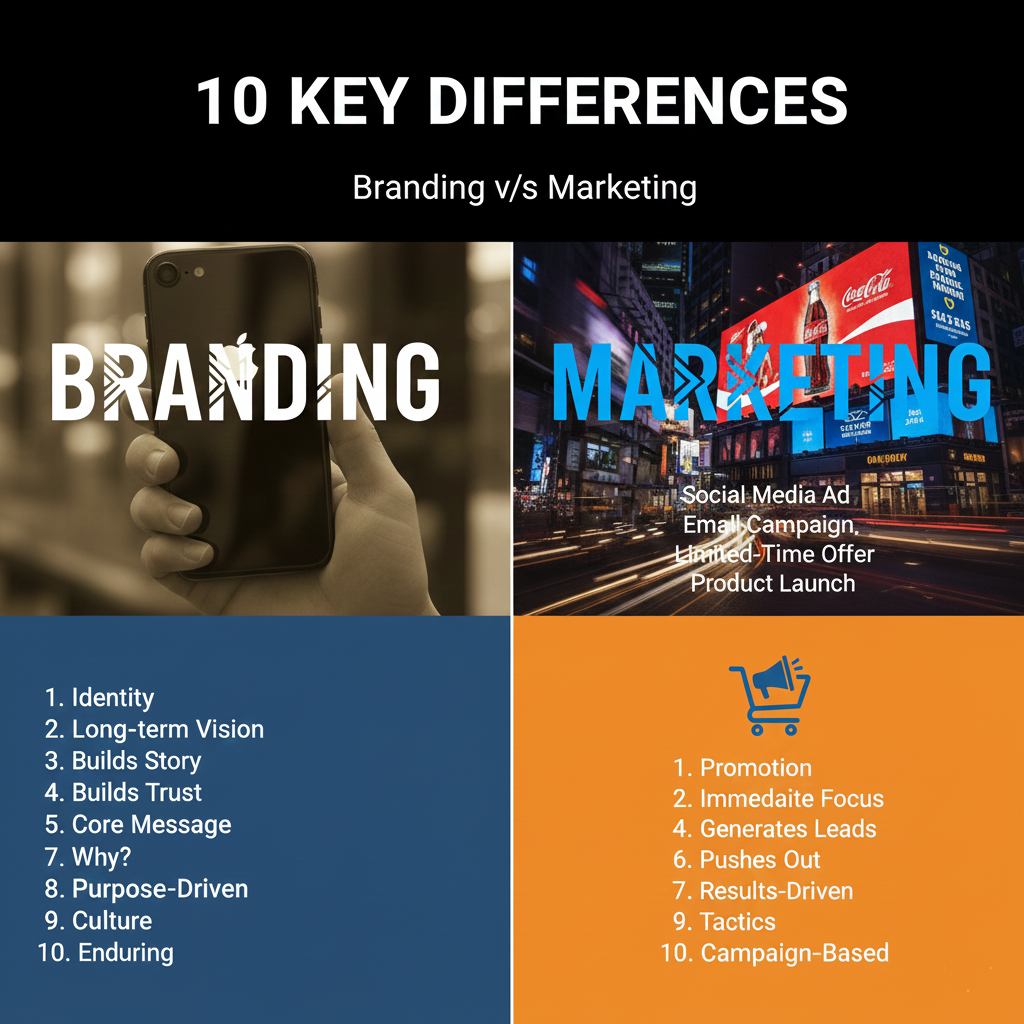 10 Clear Differences Between Branding and Marketing (With Easy Examples)