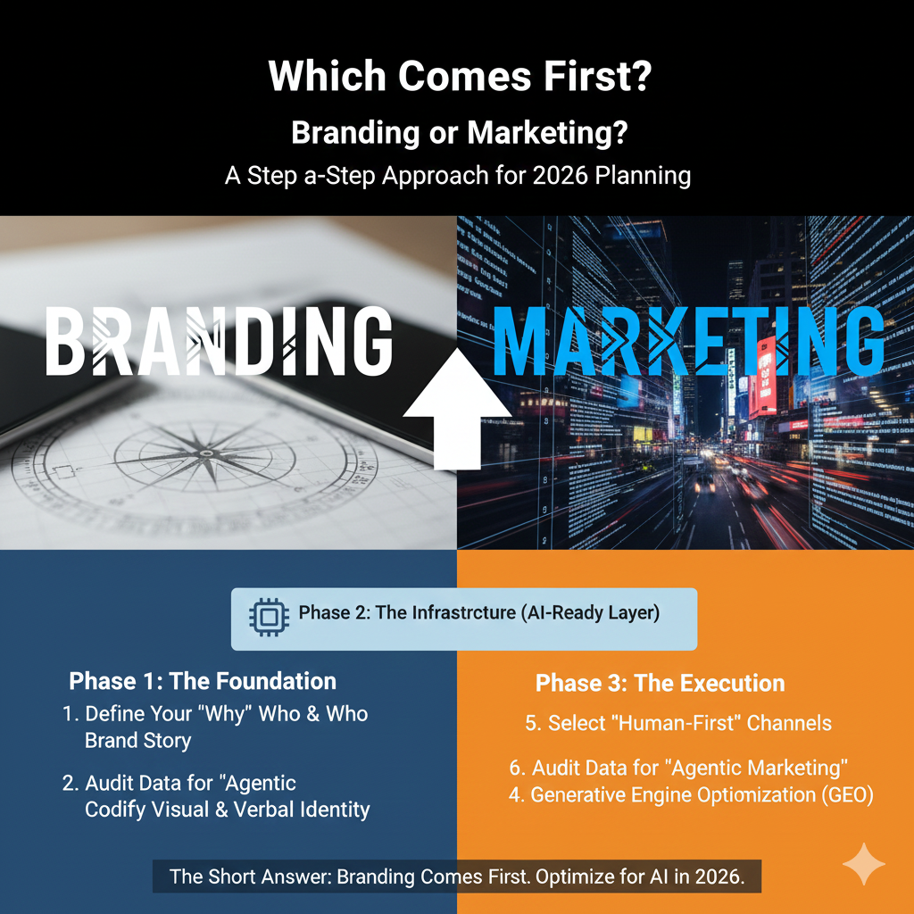 Which Comes First: Branding or Marketing? (A Step-by-Step Approach for 2026 Planning)