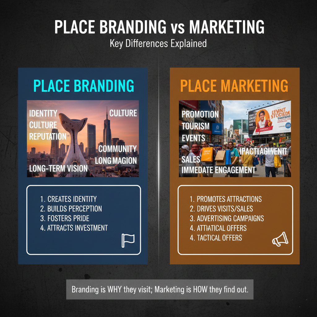 Place Branding vs Marketing: How Location-Based Brands Build Identity and Visibility