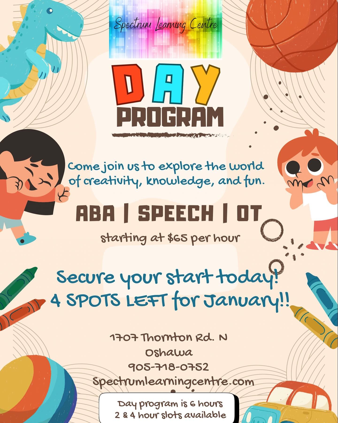 Hurry and secure your spot now! The new year is just around the corner 🎉  #aba #abatherapy #speech #speechtherapy #durham #durhamregion #oshawa #whitby #ajax #pickering #uxbridge #portperry #brooklin #courtice #bowmanville #clarington #newcastle #ea
