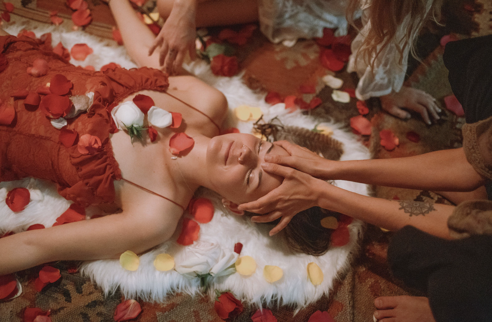 woman enjoying a love shower