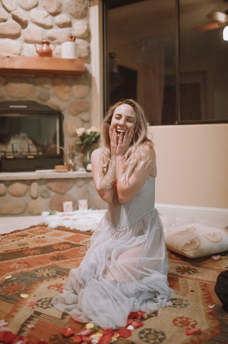 woman post love shower