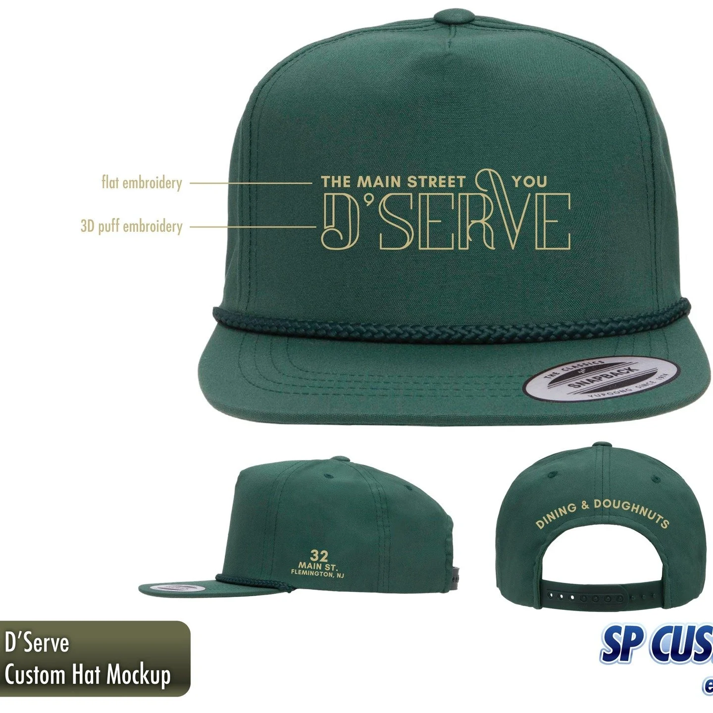 Elevate your logo with 3D Puff Embroidery @dserveonmain #flemingtonnj