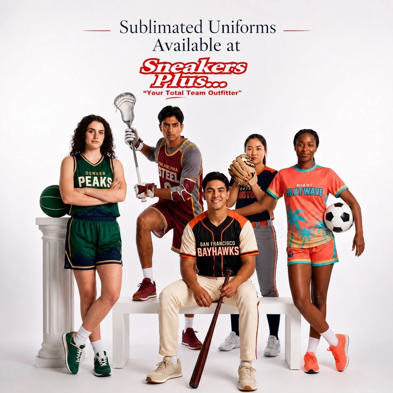 Sublimated Uniforms at Sneakers Plus. Call 908-788-2992 for more info about our Fast Turn Around times