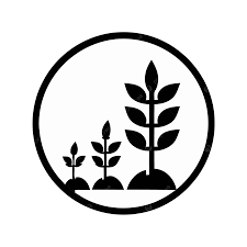 Icon of growing plants inside a circular border.