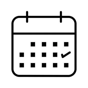 Calendar icon with a checkmark on a date