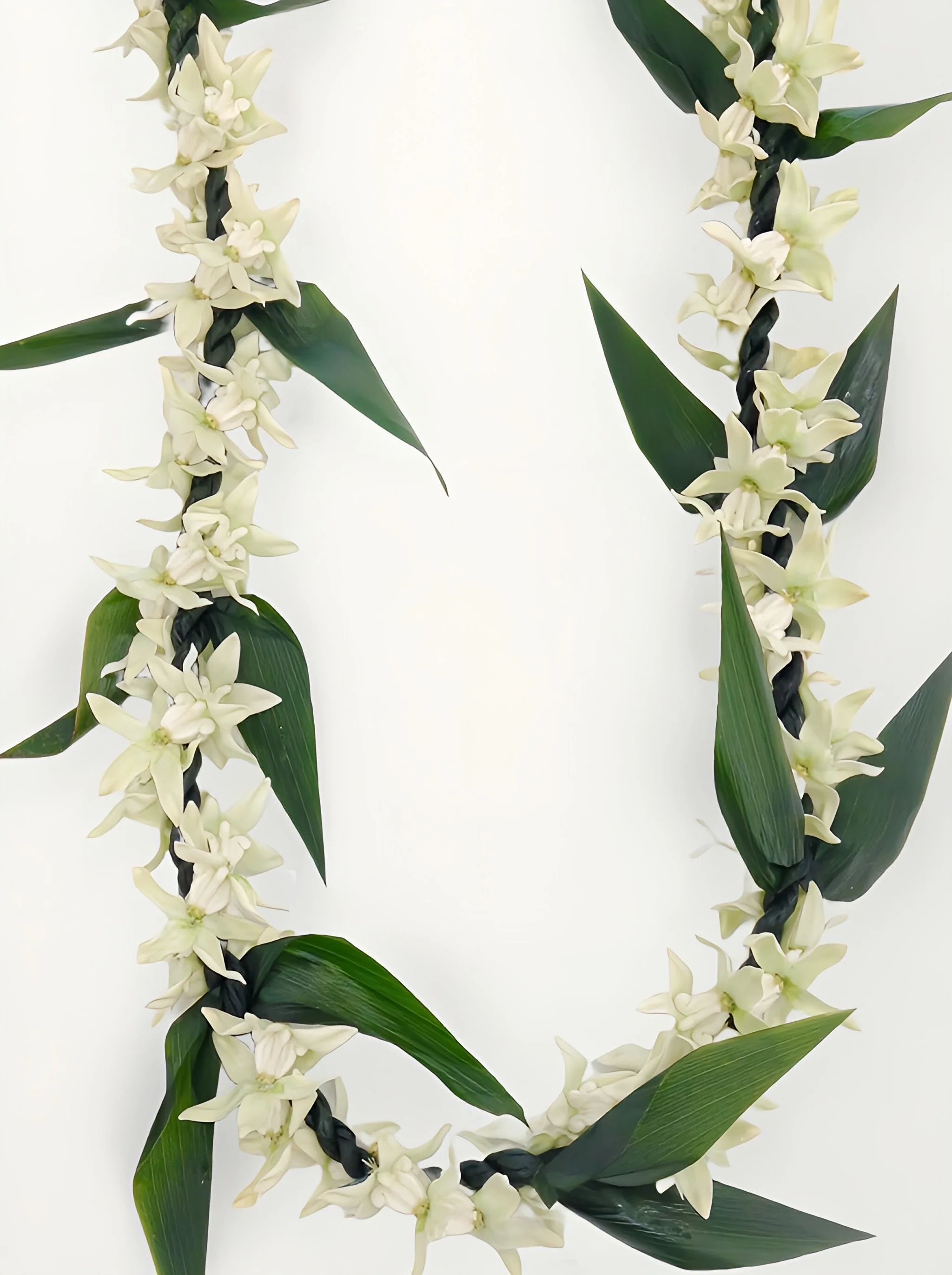 Single Strand White Wrapped w/ a Single Strand Ti Leaf