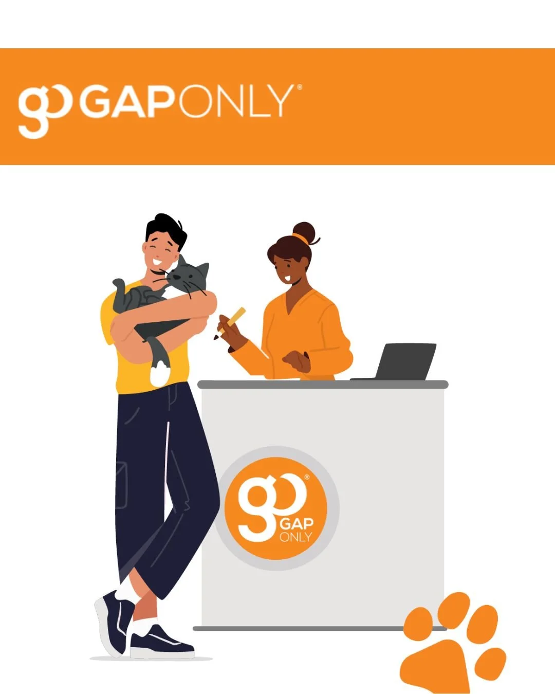 GapOnly&reg; works in purrfect partnership with our clinic as a payment service that gives you on-the-spot access to your pet insurance benefit for eligible claims. So that means rather than paying us the full invoice upfront, you only pay the amount