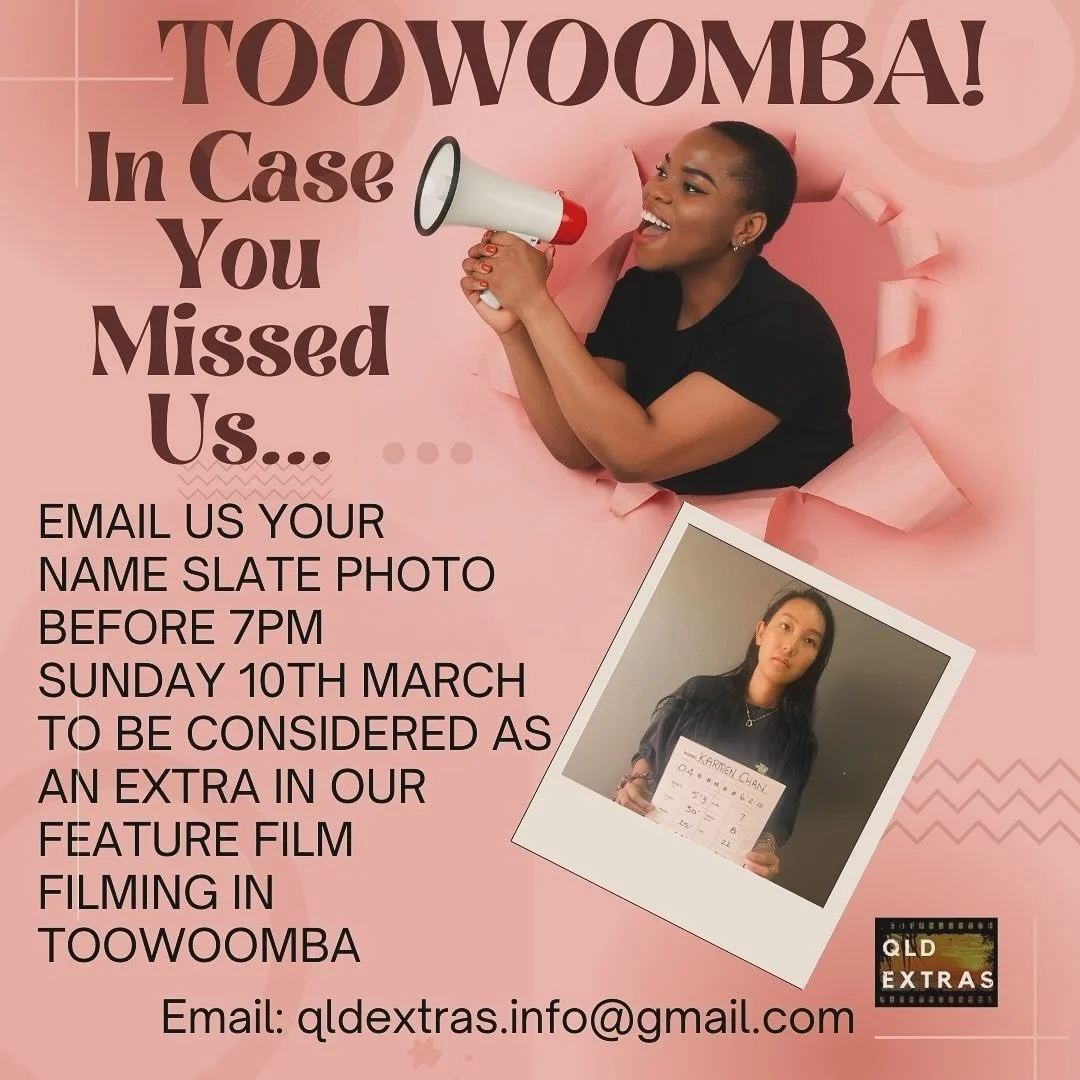 In Case You Missed Us Yesterday #toowoomba 
Email through your Interest to be an Extra in an Upcoming #australian #featurefilm 

We met so many beautiful people yesterday!

There are more Extra Roles to fill!

If you&rsquo;re a Toowoomba #local and w