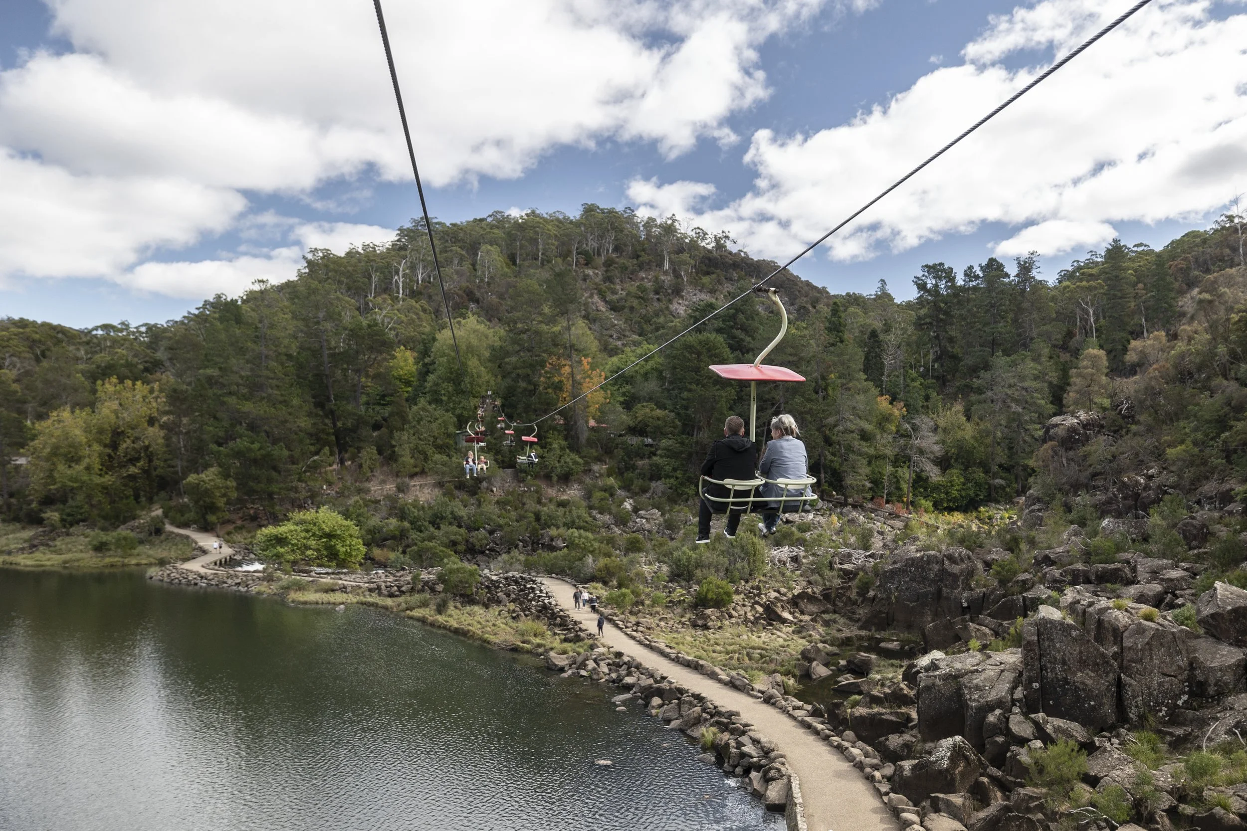 Things to do in Launceston | ART Hotel on York | Visitors riding the chairlift at the Launceston Cataract Gorge