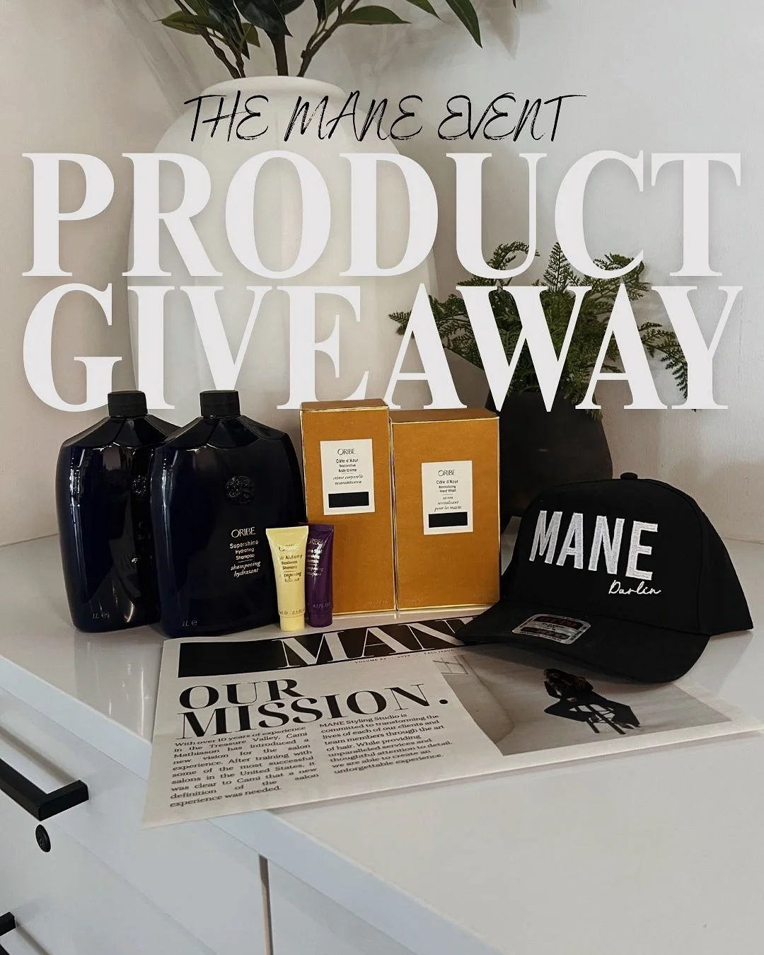 ORIBE PRODUCT GIVEAWAY!!

Repost this to your story and tag @manestylingstudio to win an extra FREE entry into our Fall event giveaway on October 25th. Each attendee will be given a free raffle ticket at our event, so make sure to repost and increase
