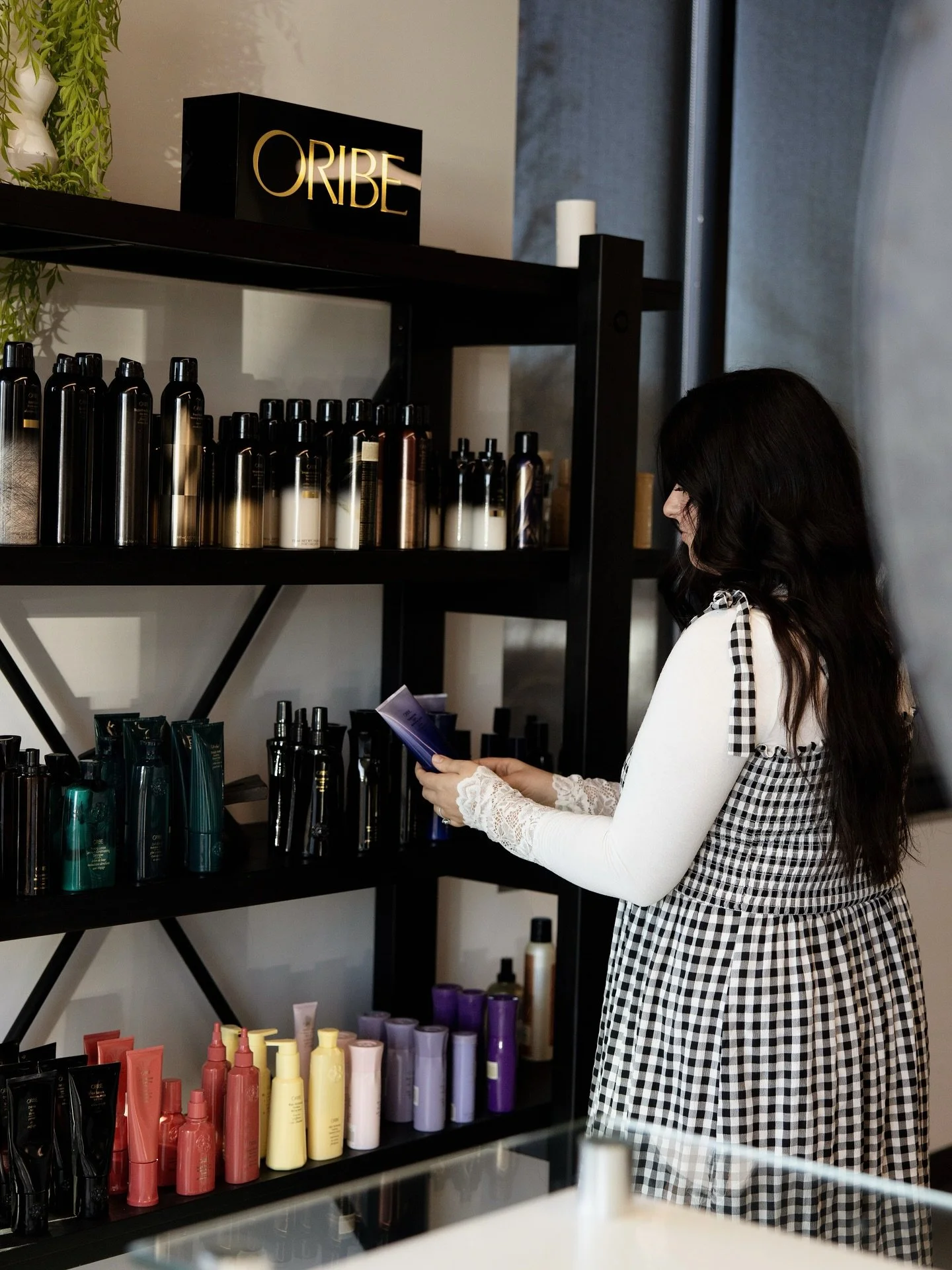 Have you seen our Oribe wall? It&rsquo;s like a candy shop for hair. ✨🍭

Our stylists hand select products for your hair needs when styling at the end of your reservation. We have product for every need. Whether its gloss to help shape and hold your