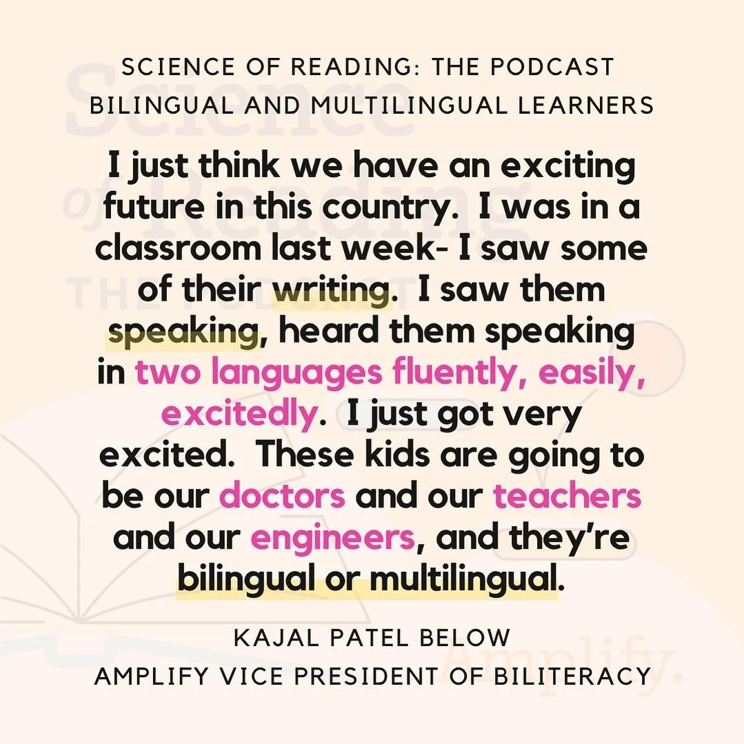 Y&rsquo;all, the latest miniseries on the @amplify.education Science of Reading: The Podcast is 🔥🔥🔥 .  It zooms in on how the Science of Reading serves multilingual/English Learners (MLs/ELs). The first episode, released this week, highlights lang