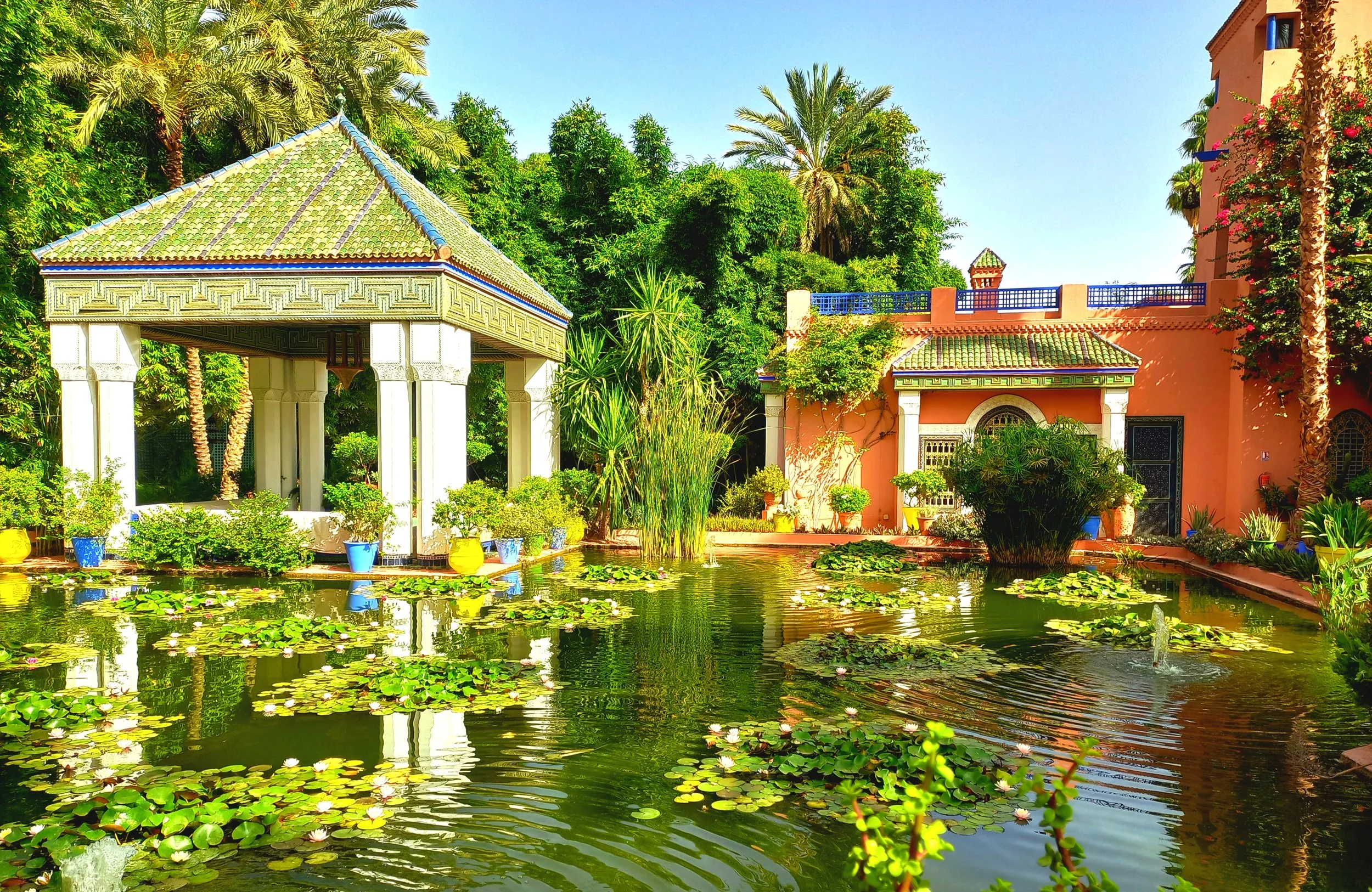 La villa "Bousafsaf" dans le jardin Majorelle à Marrakech.