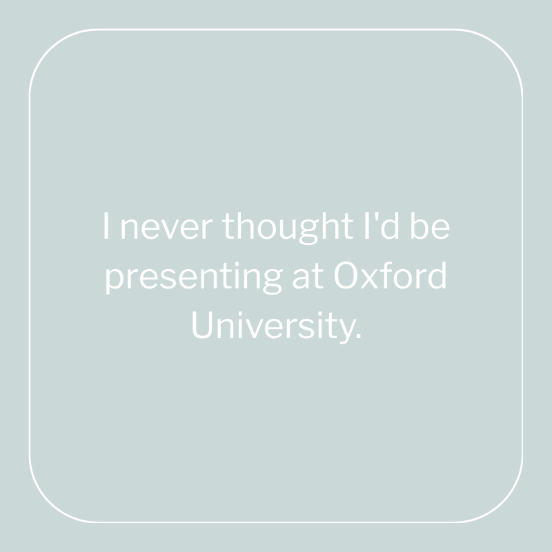 Presenting at Oxford University UK