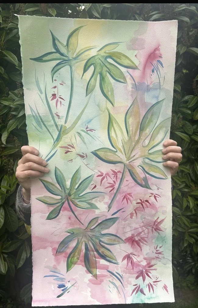 Wall hanging 02 - Maple and Fatsia leaves
