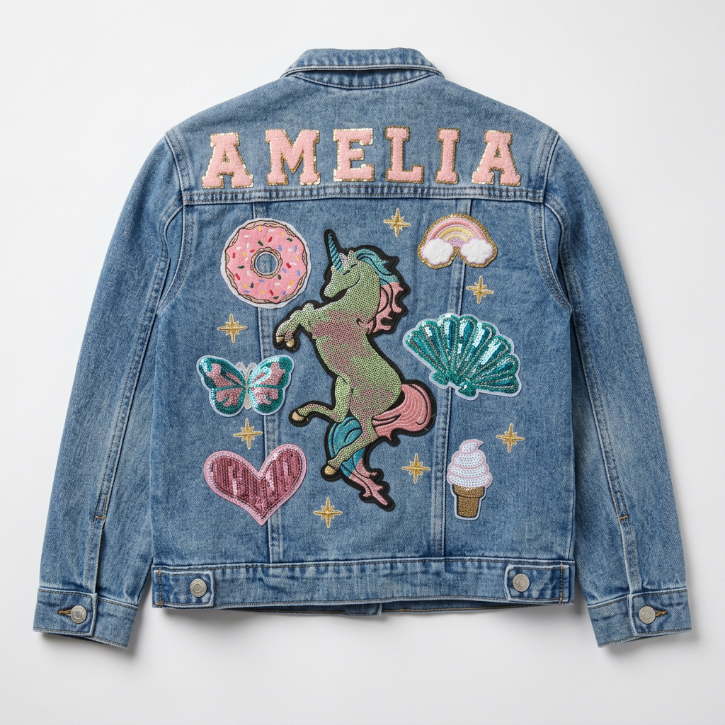 Kids 7 Patch Denim Jacket