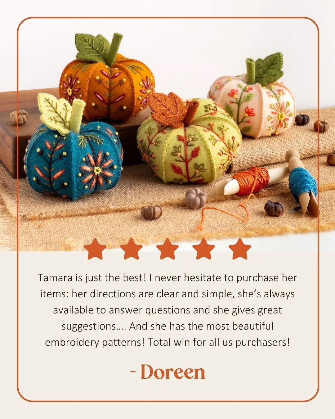 🧡 Thank you for all the love you&rsquo;ve shown my embroidered felt pumpkin patterns recently! It makes me so happy to think of you all growing your own hand-stitched pumpkin patches as we ease into cosy season, and I can&rsquo;t wait to see how you