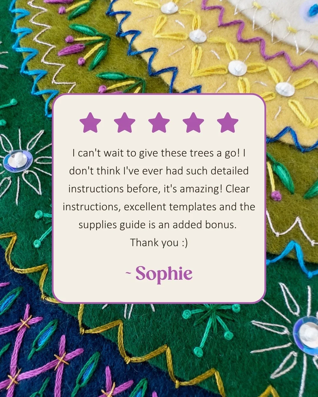 🎄💚 A huge thank you to everyone who has bought my embroidered felt Christmas trees pattern so far &ndash; you&rsquo;ve made this my fastest ever selling pattern, and I couldn&rsquo;t be more grateful! I&rsquo;m beyond excited to think of your own h